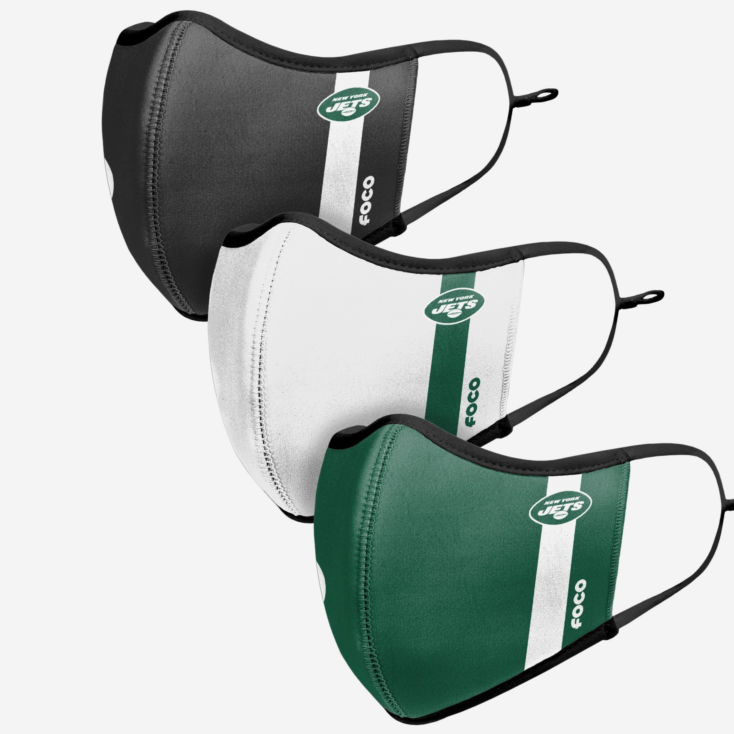 New York Jets Sports 3-Pack Face Cover - Show Your Team Spirit!