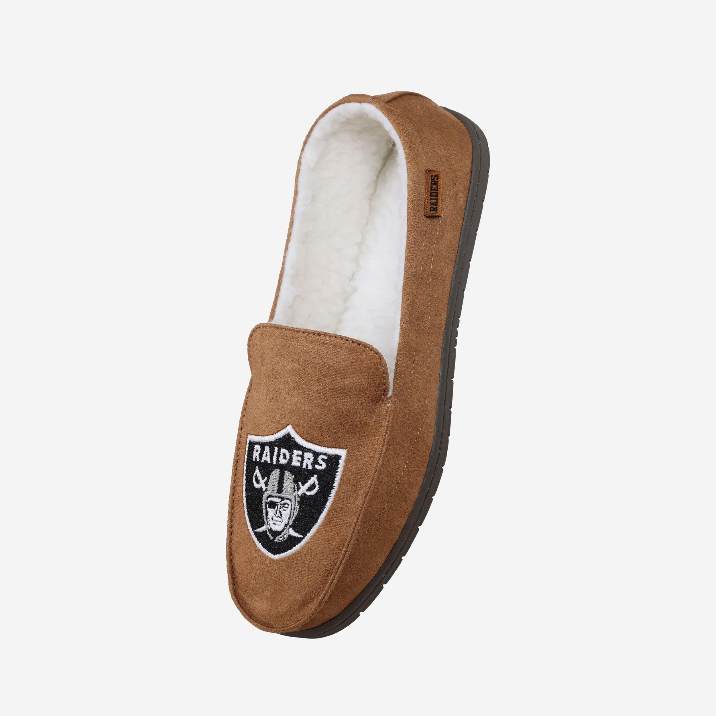 Stylish Las Vegas Raiders Beige Moccasin Slippers