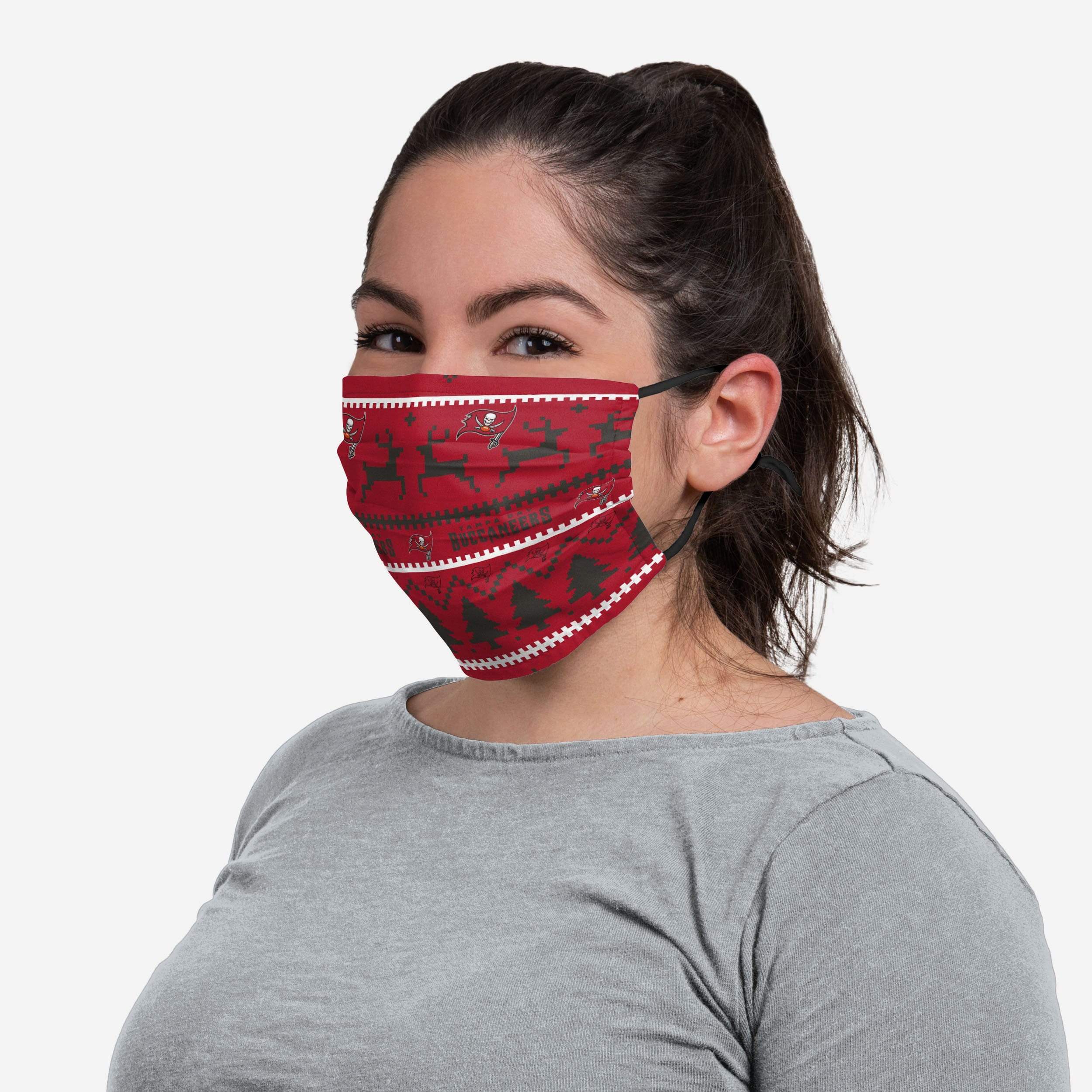 Tampa Bay Buccaneers Wordmark Holiday Adjustable Face Cover - Show Your Team Spirit!