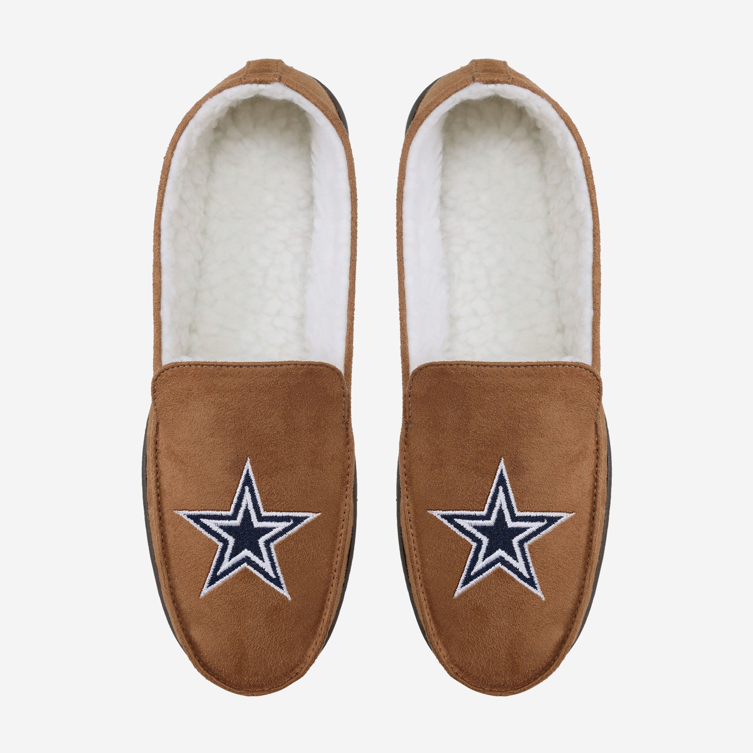 Stylish Dallas Cowboys Beige Moccasin Slippers - Must - Have for Fans