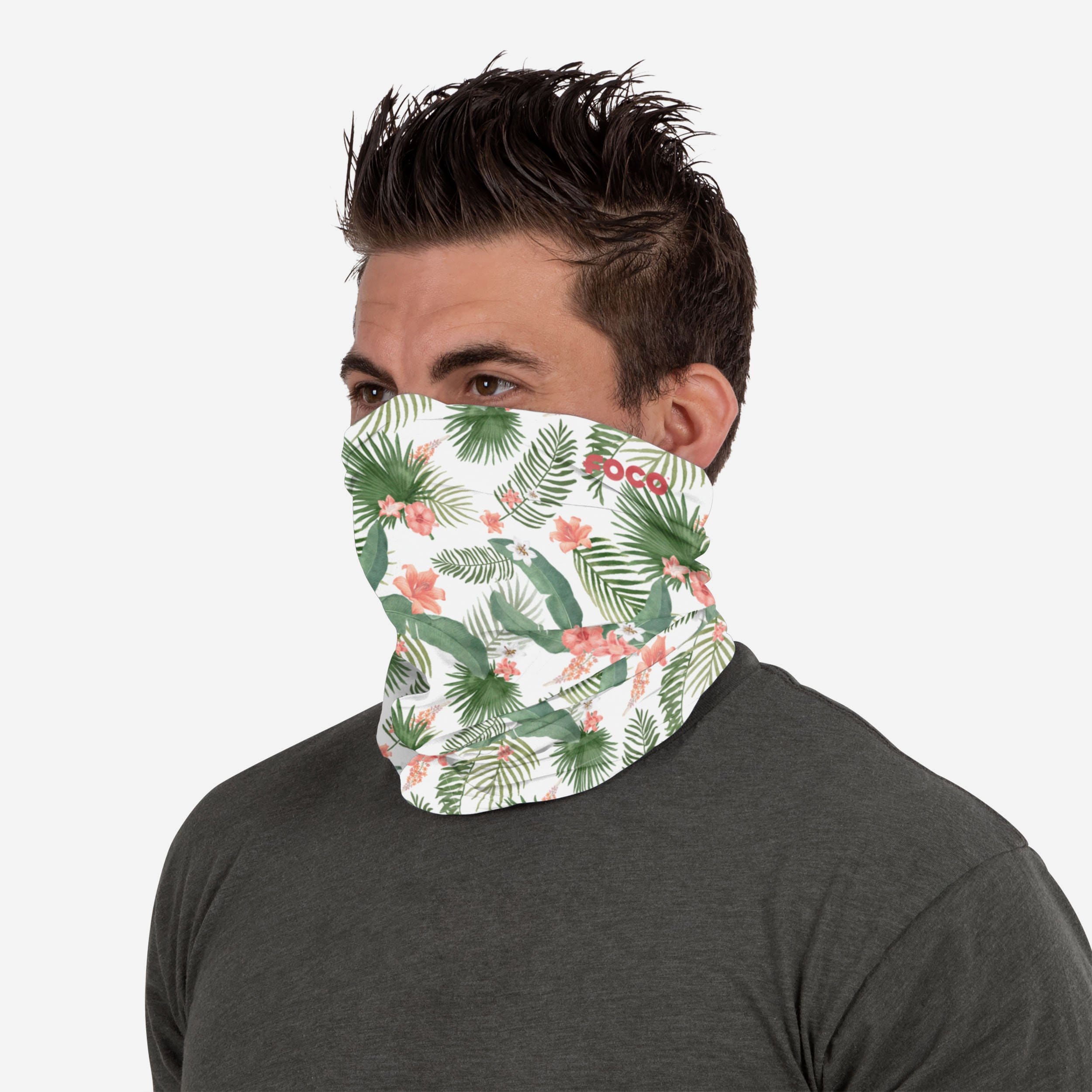 Exquisite Palm Leaves Polyfleece Gaiter Scarf - A Must-Have Fashion Accessory