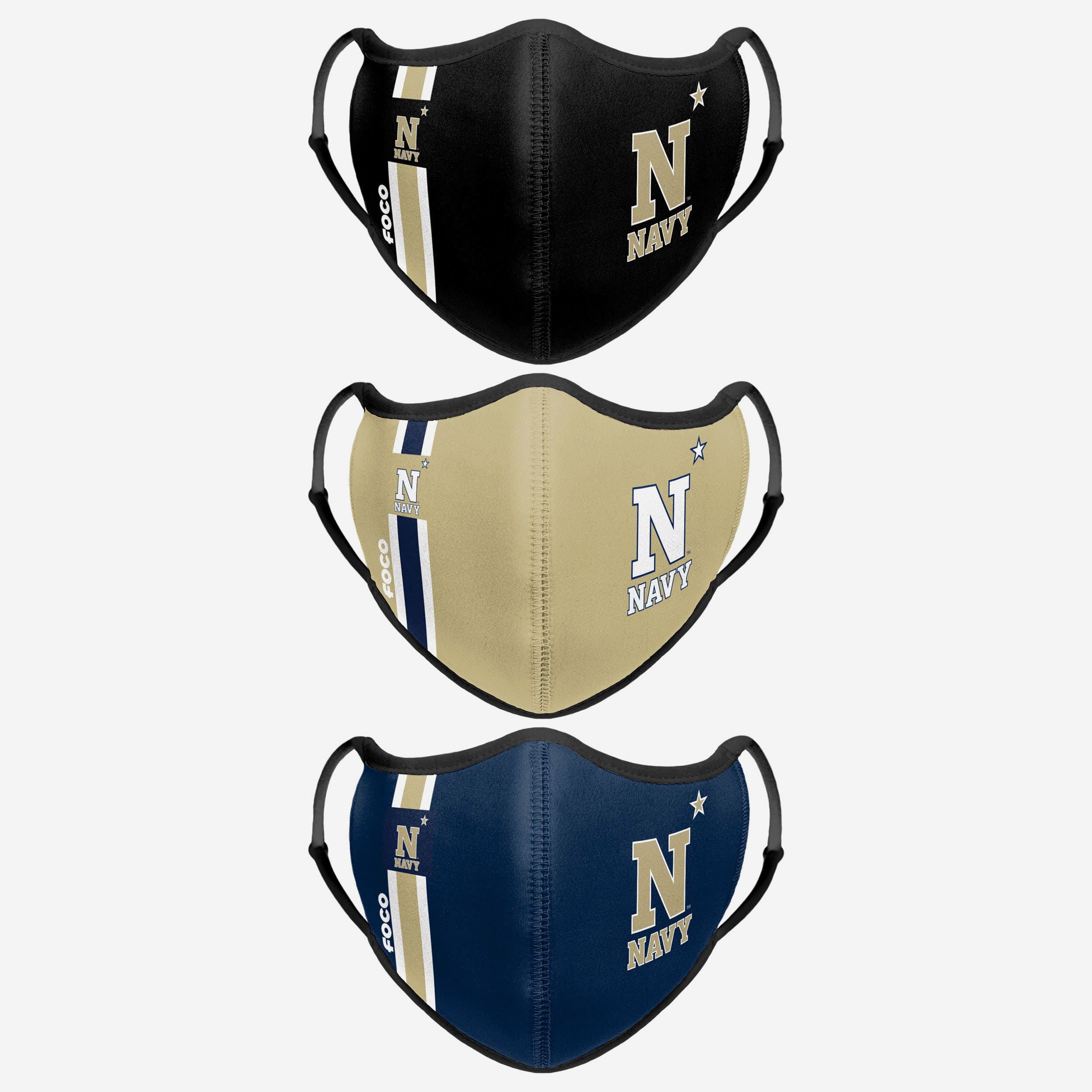 Navy Midshipmen Sport 3-Pack Face Cover - Represent Your Team in Style!