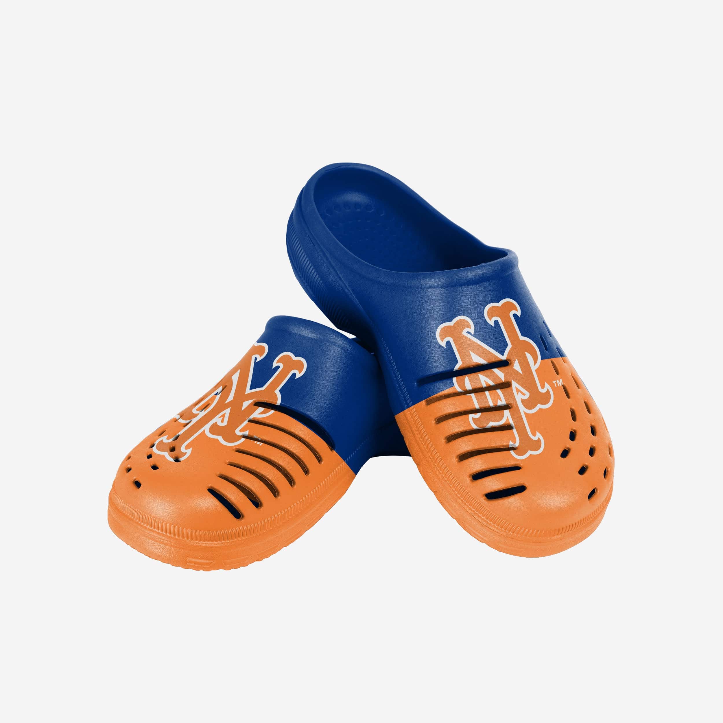 New York Mets Men's Stylish Colorblock Big Logo Clogs - Cheer in Comfort!