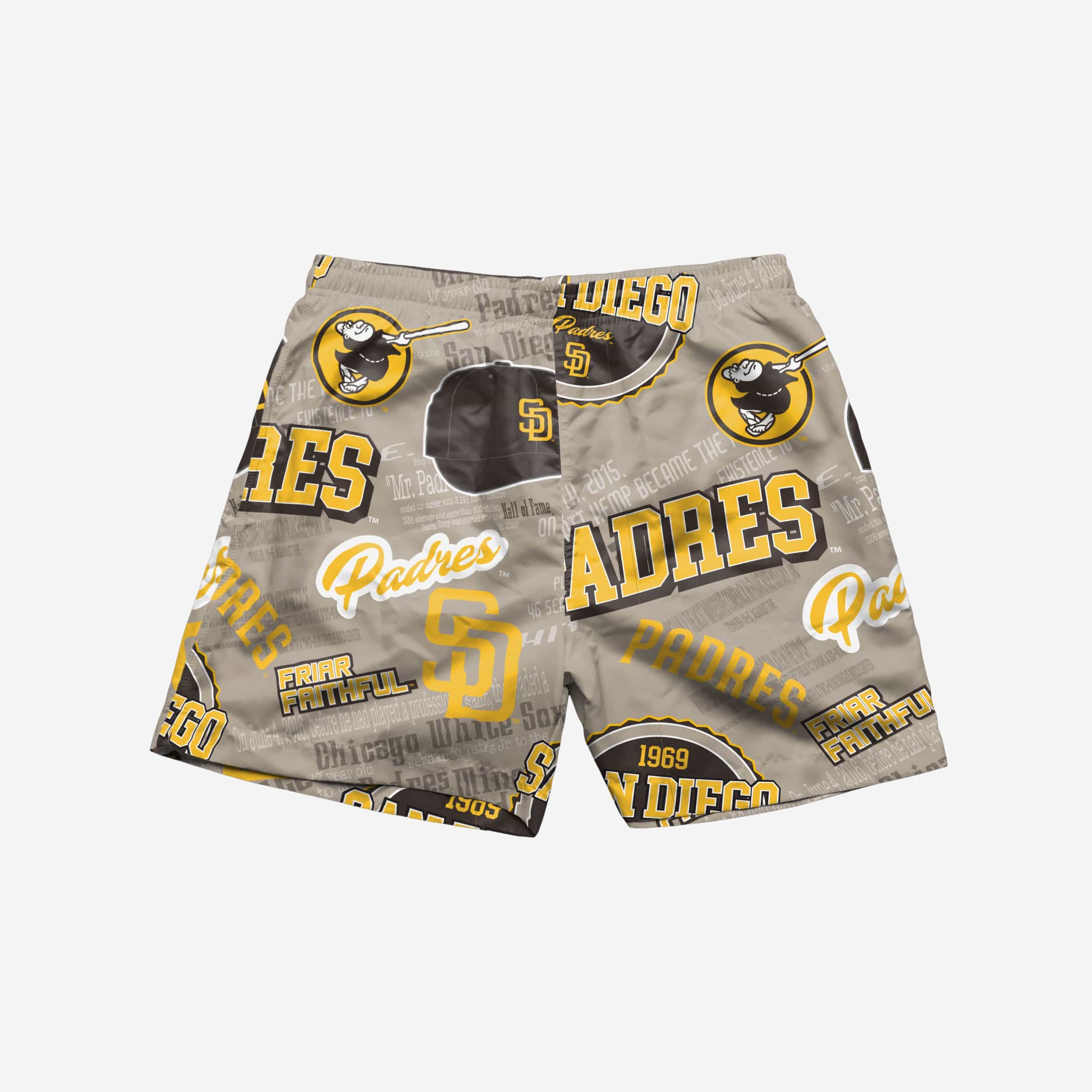 San Diego Padres Logo Rush - Splash - Ready Swimming Trunks