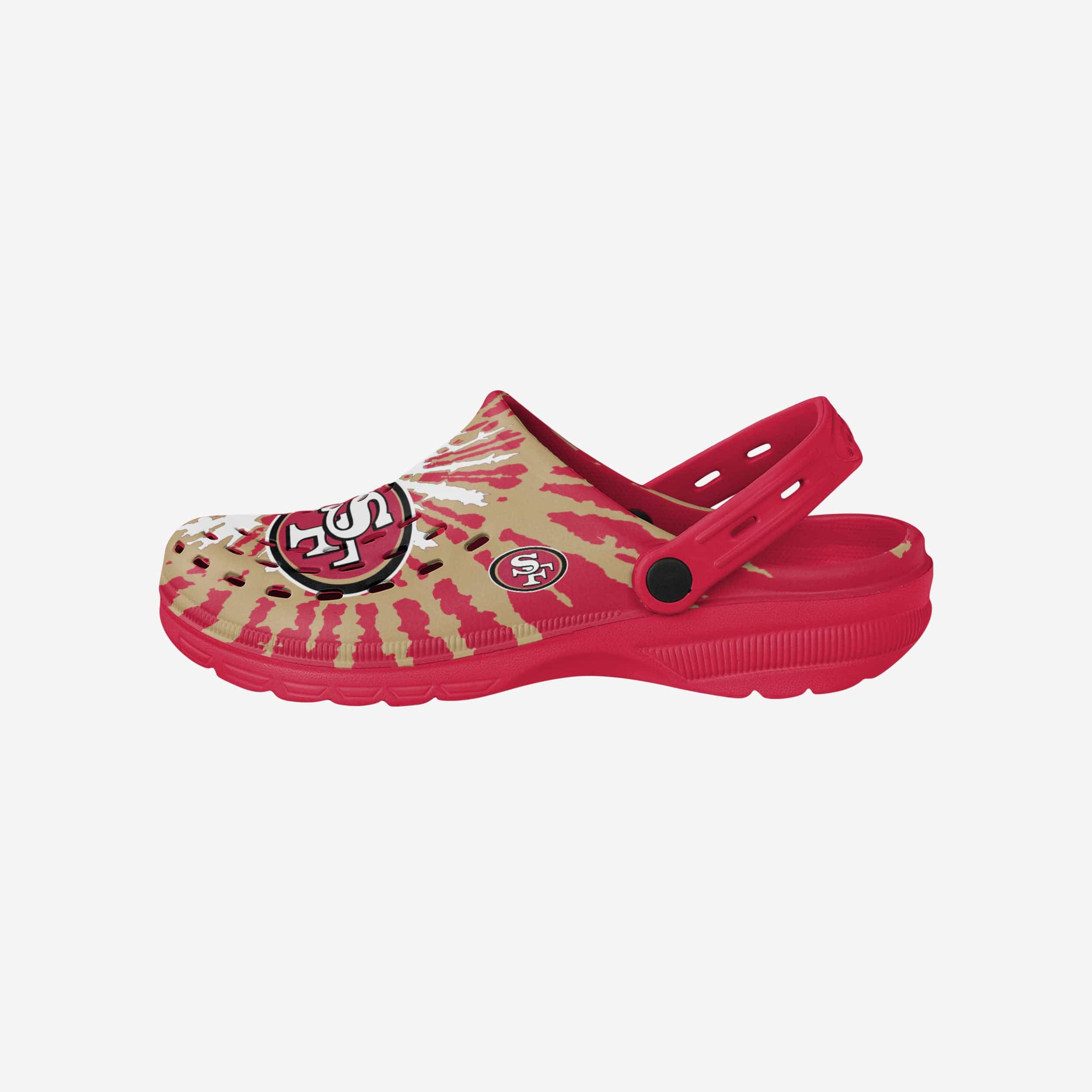 San Francisco 49ers Tie - Dye Strapped Clogs: Groovy Team Spirit!