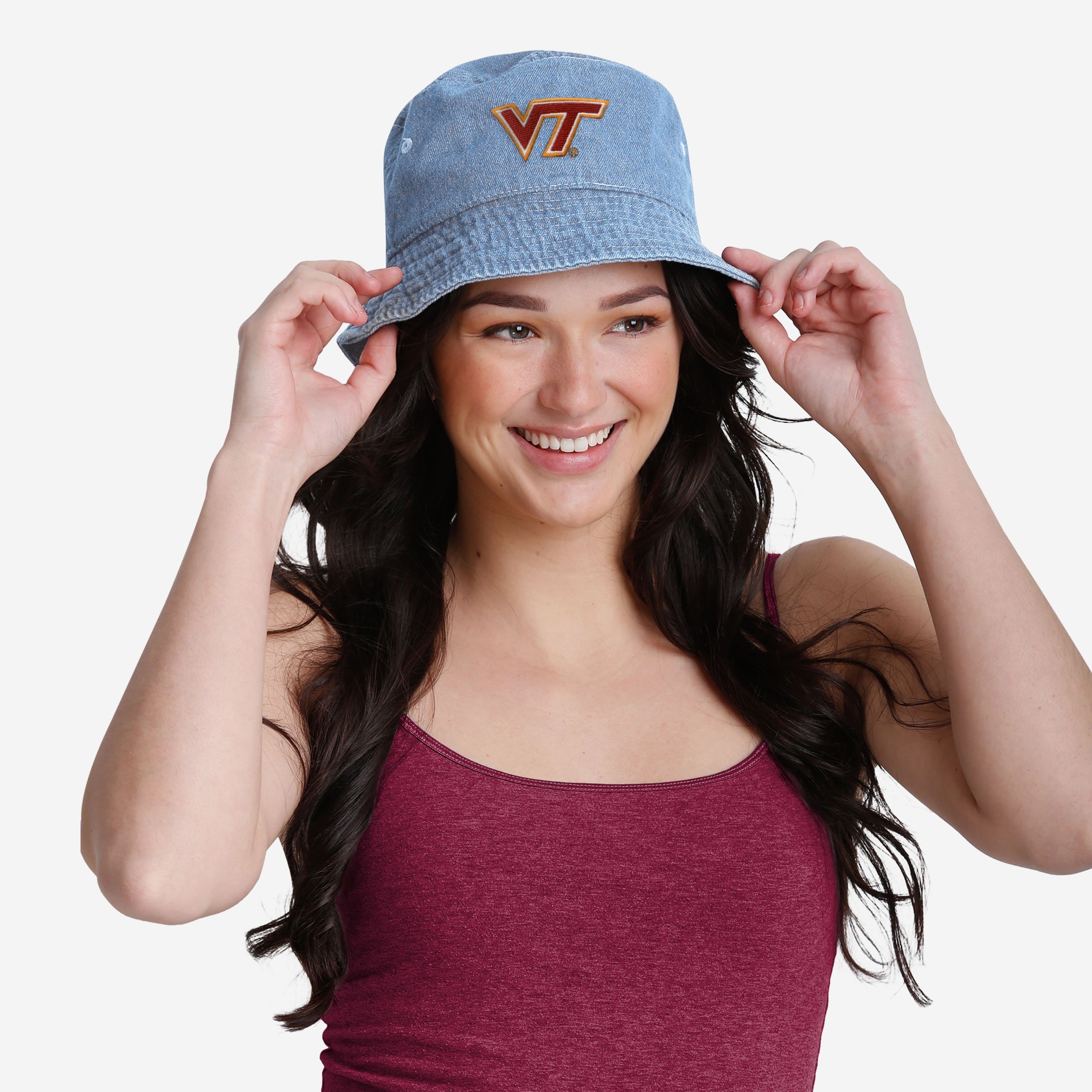 Virginia Tech Hokies Stylish Denim Bucket Hat