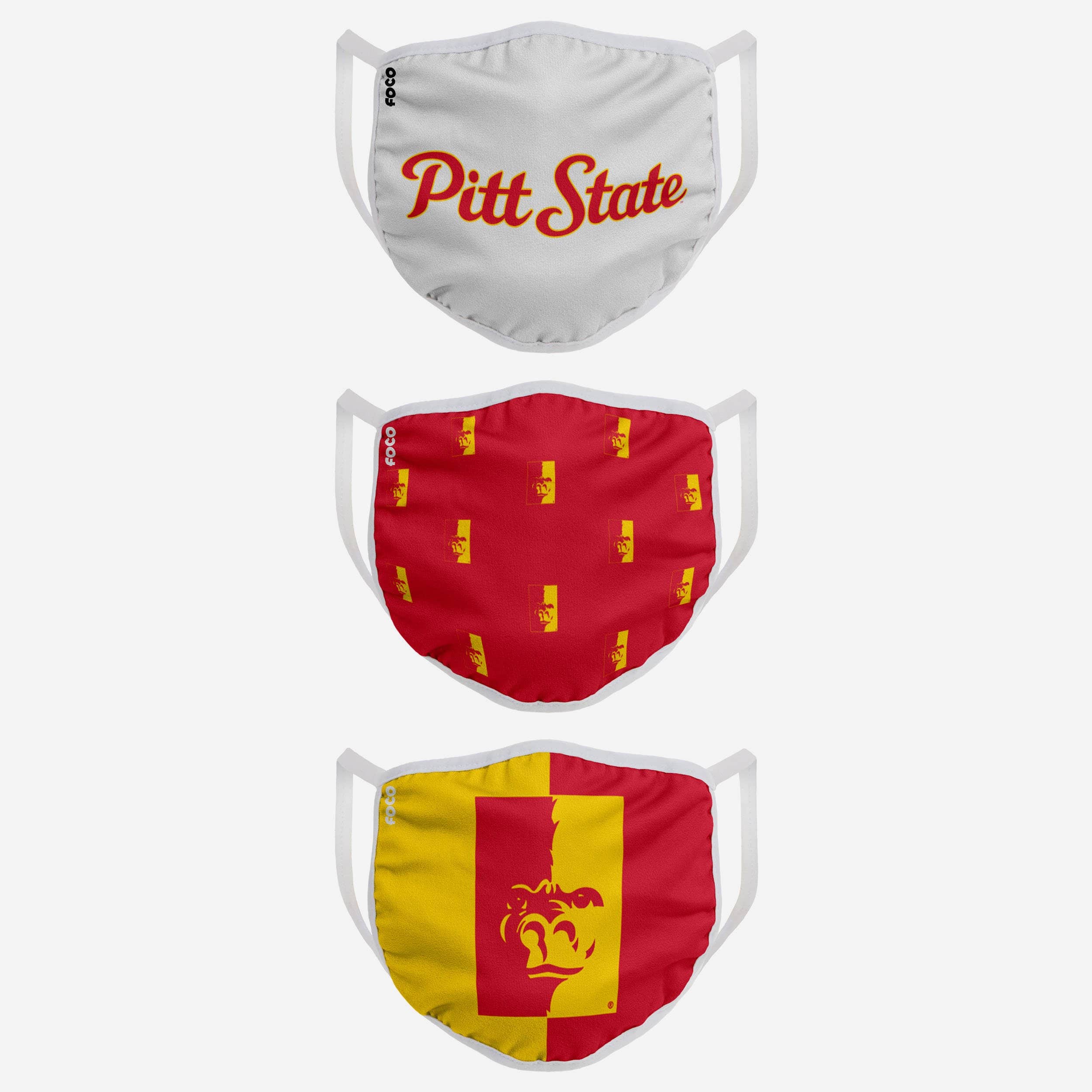 Pittsburg State Gorillas 3-Pack Face Cover: Represent Your Team in Style!