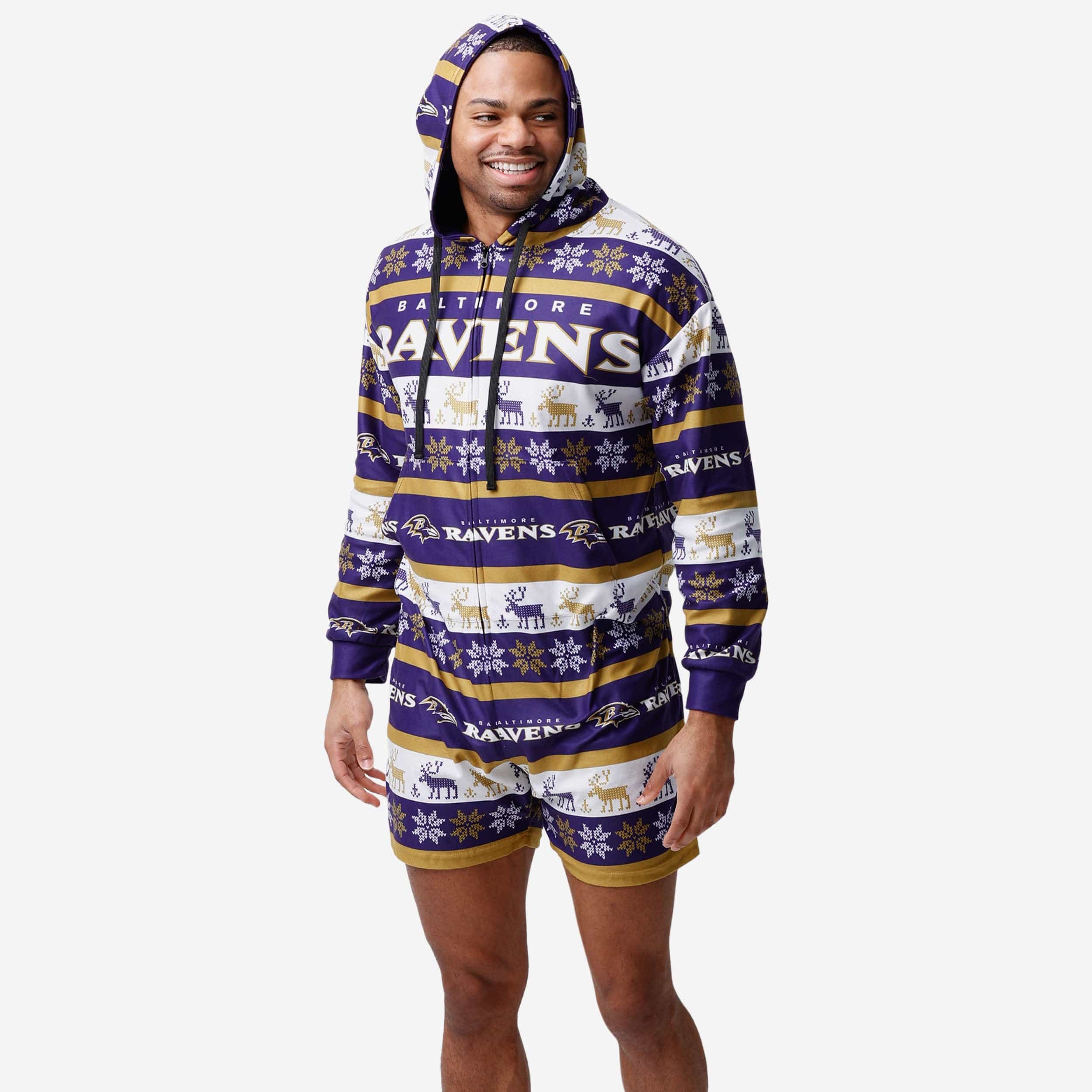 Baltimore Ravens Super Cozy Short One-Piece Pajamas