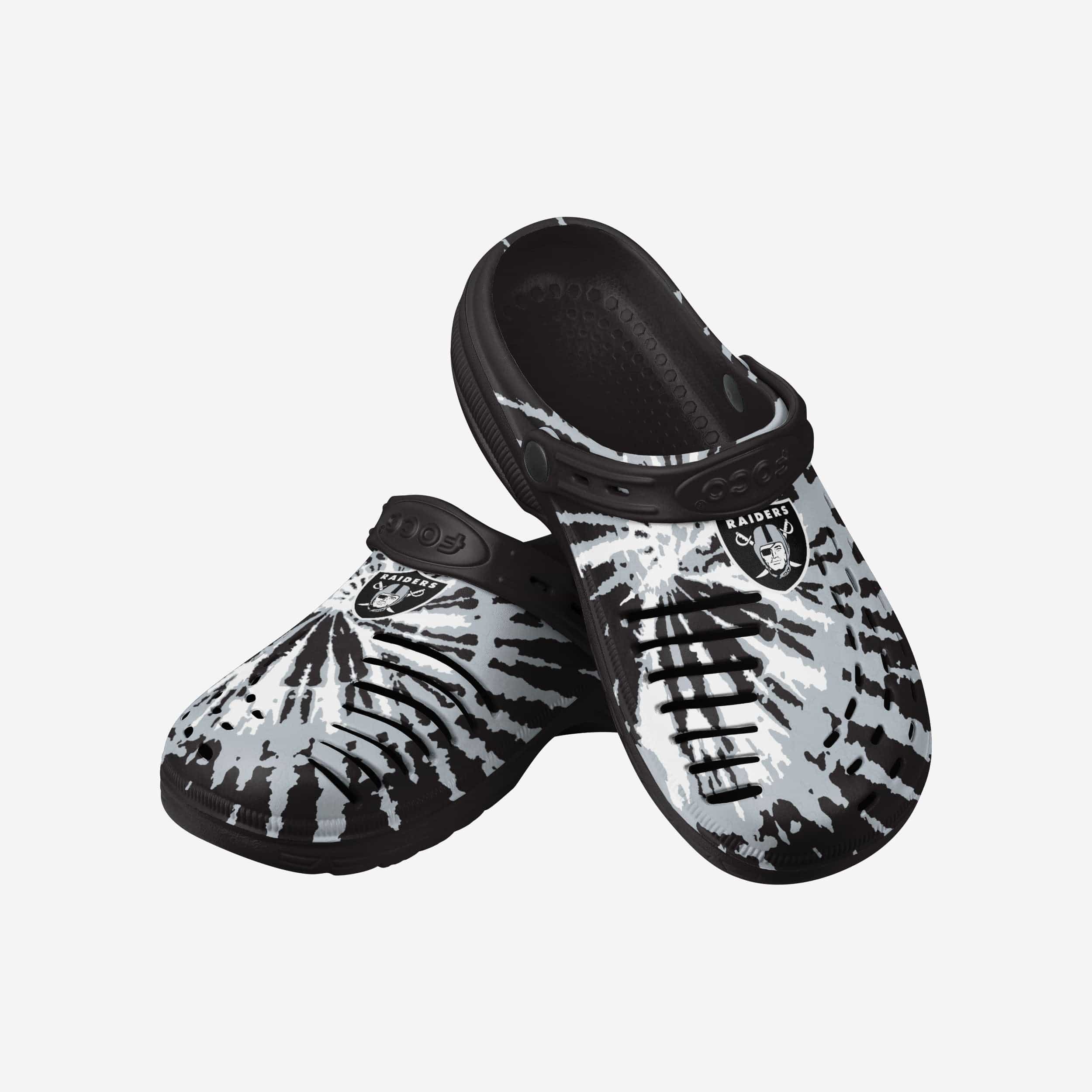 Las Vegas Raiders Tie-Dye Clogs with Straps - Stand Out in Style!