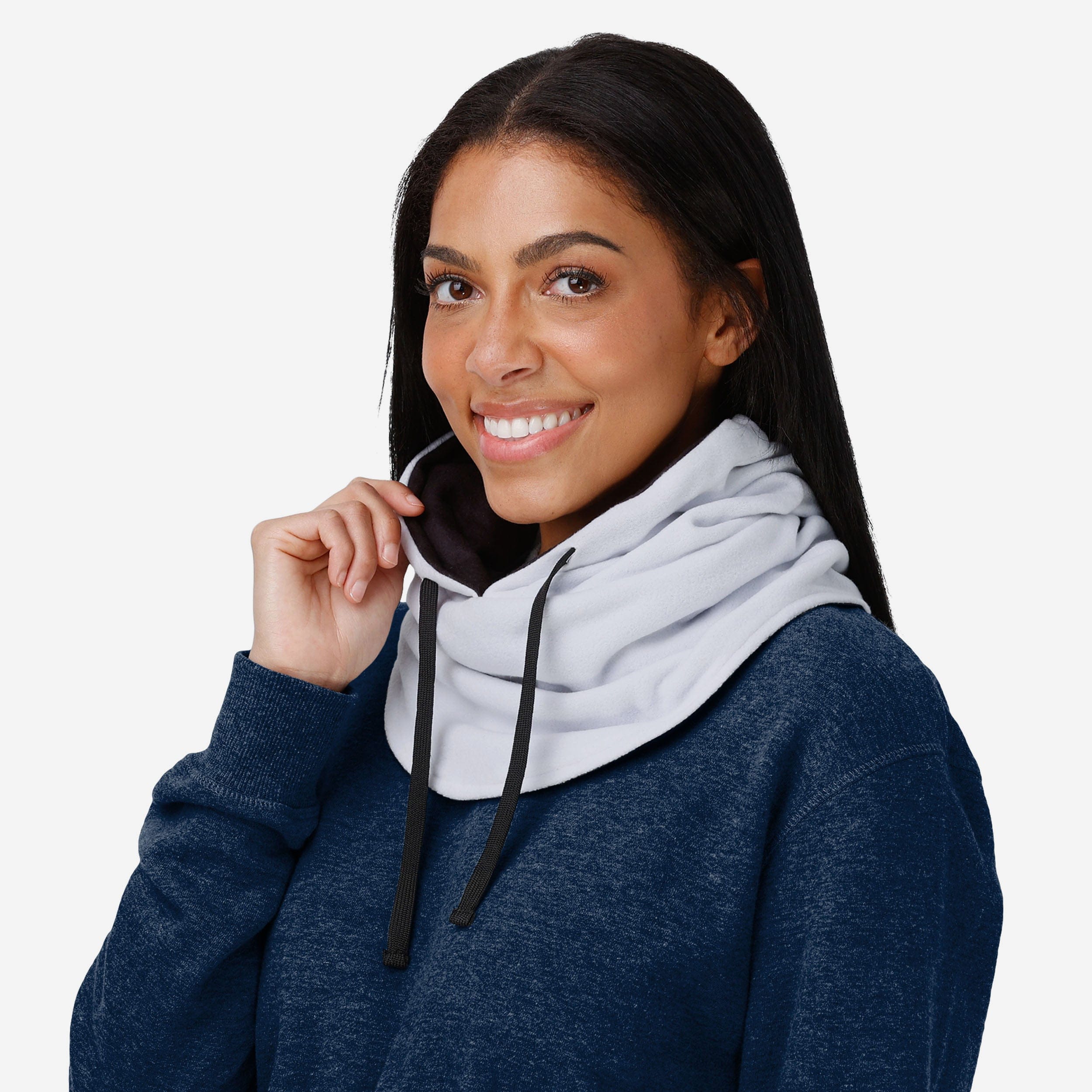 New Orleans Saints White Drawstring Hooded Gaiter - Your Ultimate Winter Essential