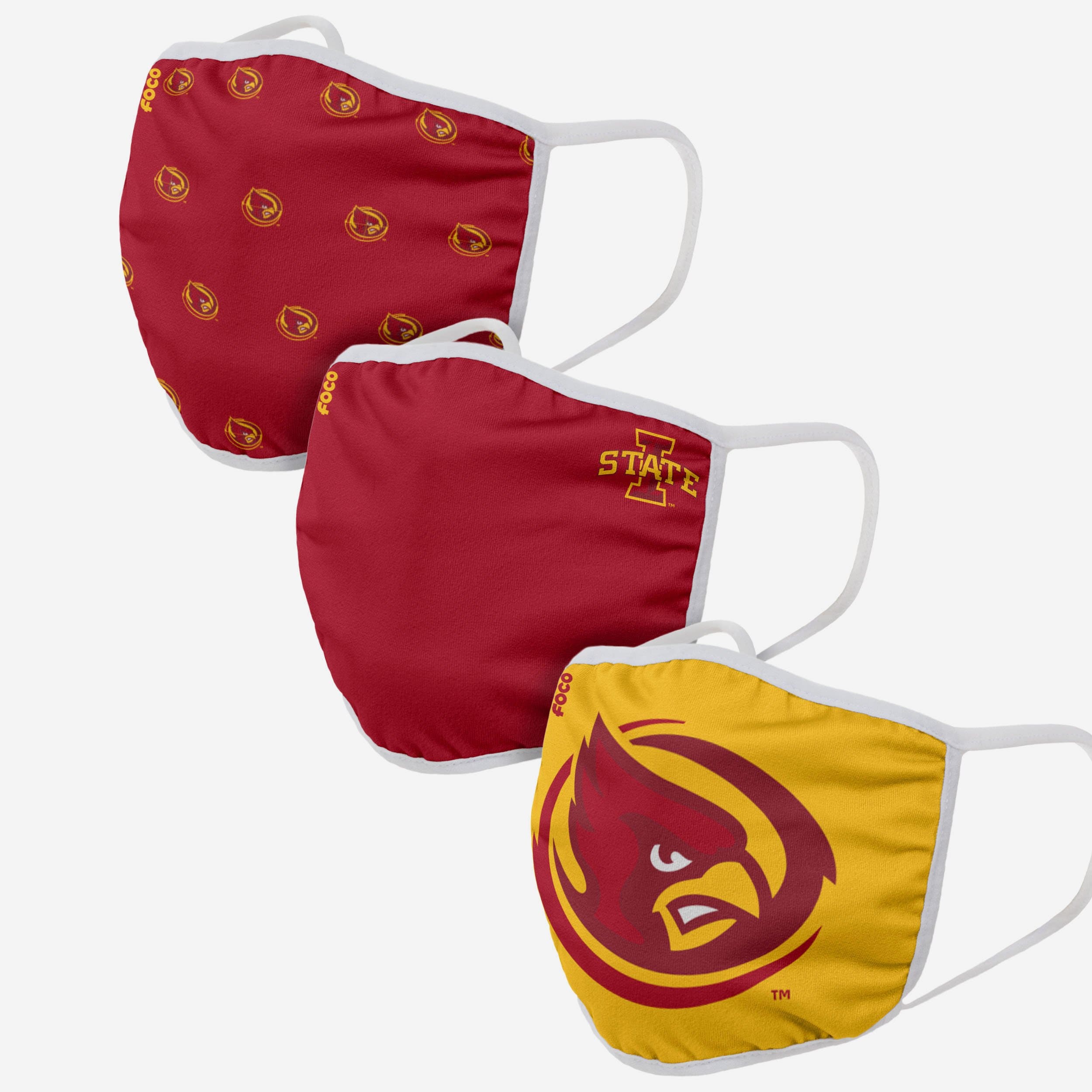 Get Your Iowa State Cyclones Cy The Cardinal Mascot 3 - Pack Face Covers Now!