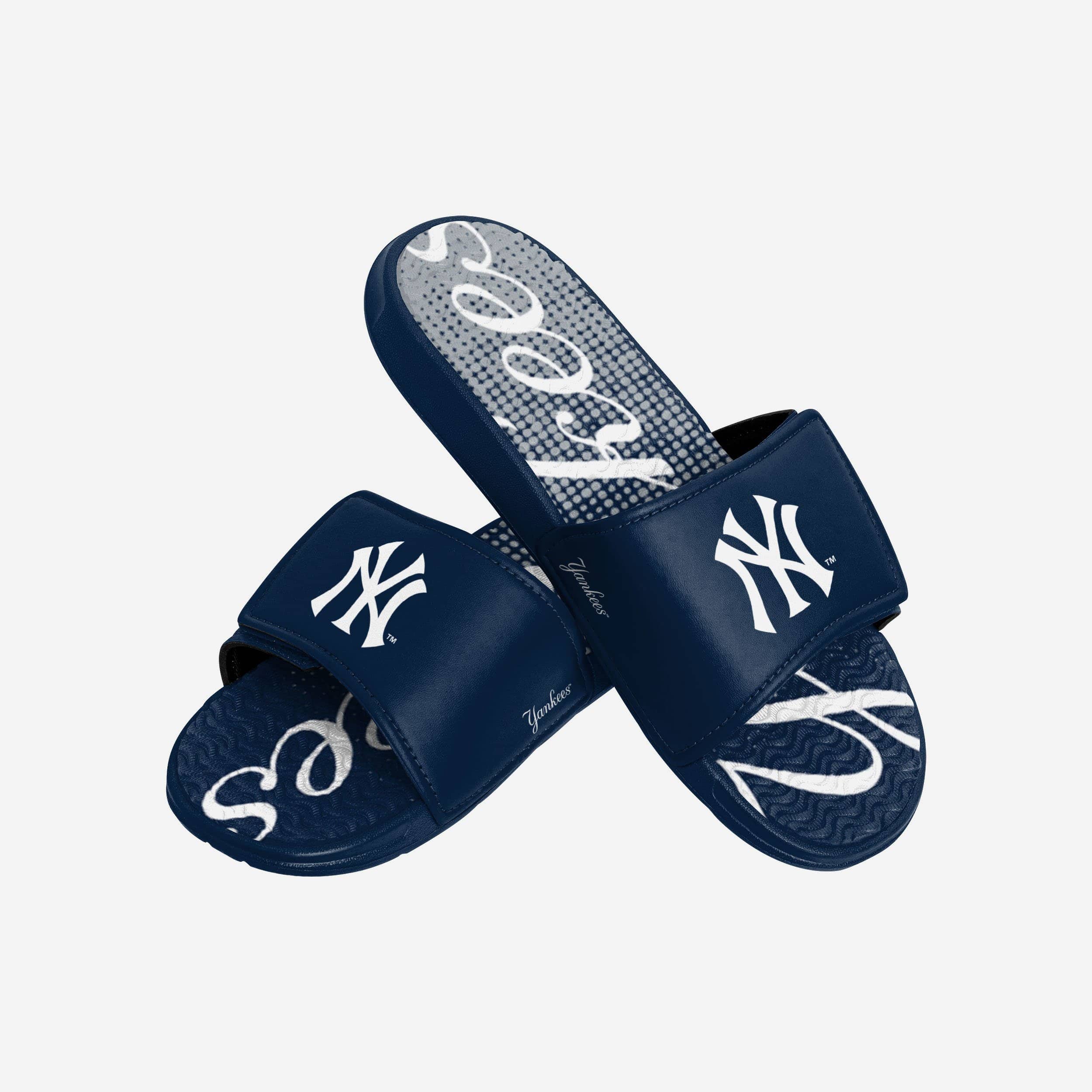 New York Yankees Gradient Wordmark Gel Slides - Ultimate Comfort for Fans