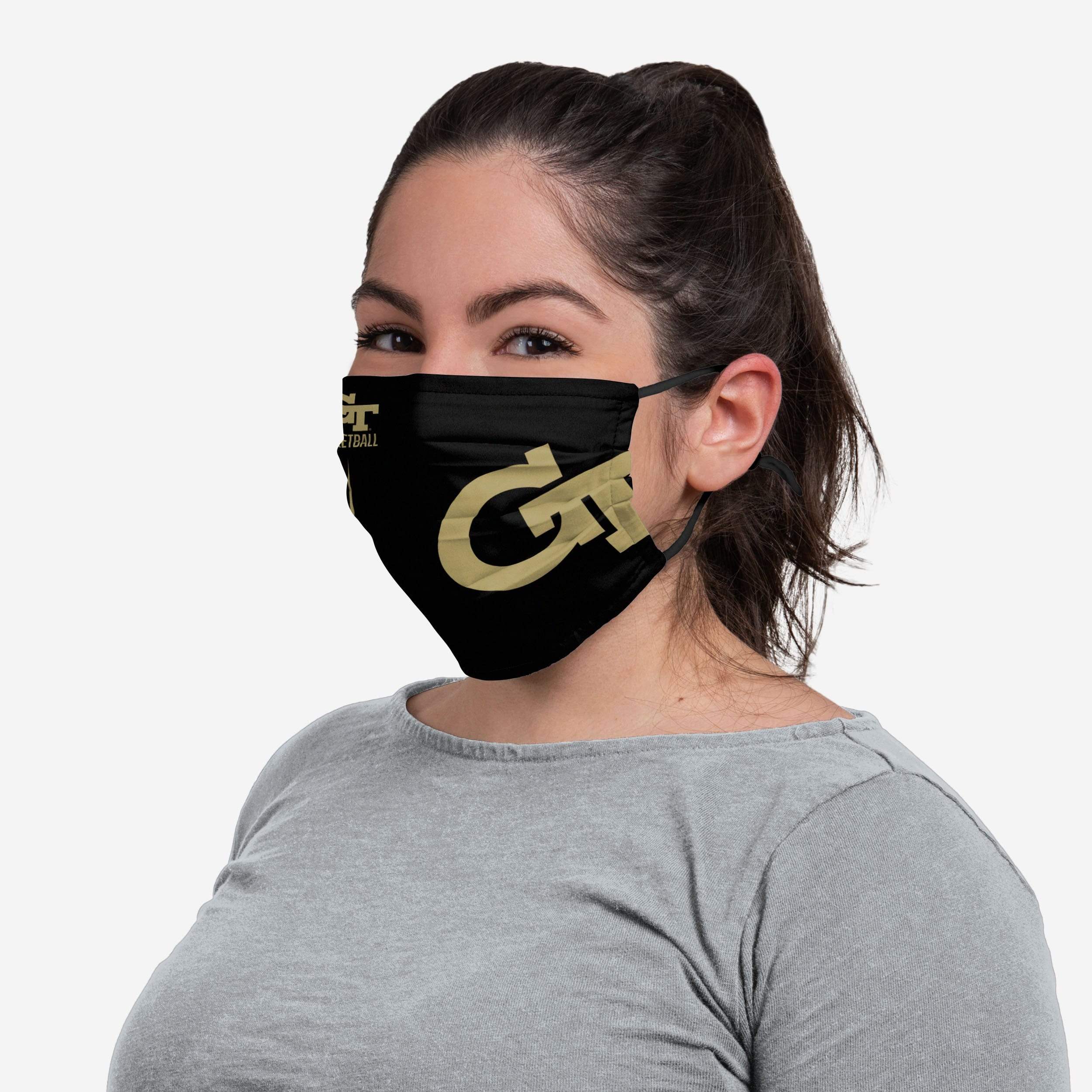 Georgia Tech Yellow Jackets Adjustable Black Basketball Face Cover - Represent Your Team in Style!