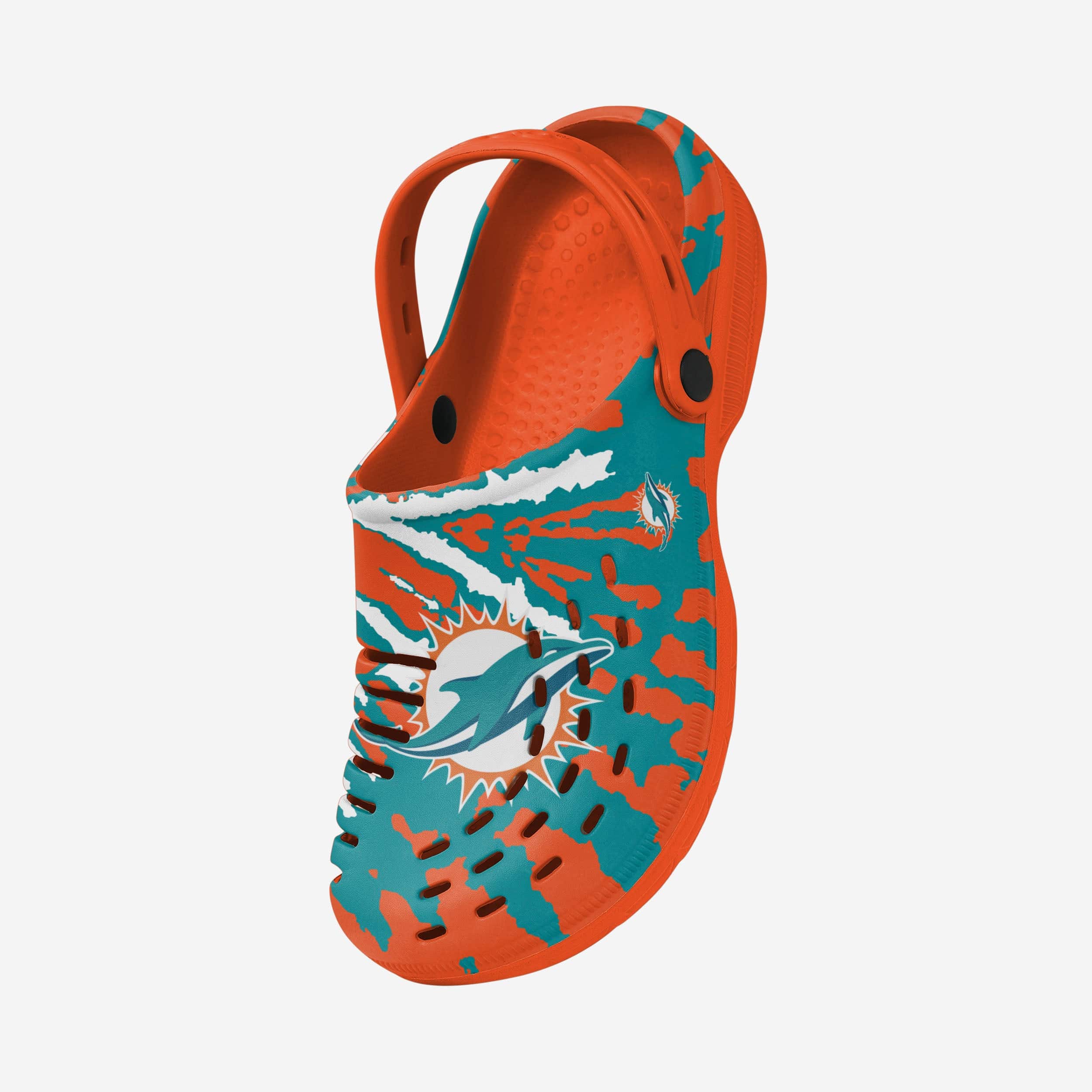 Groovy Miami Dolphins Tie - Dye Clogs with Straps