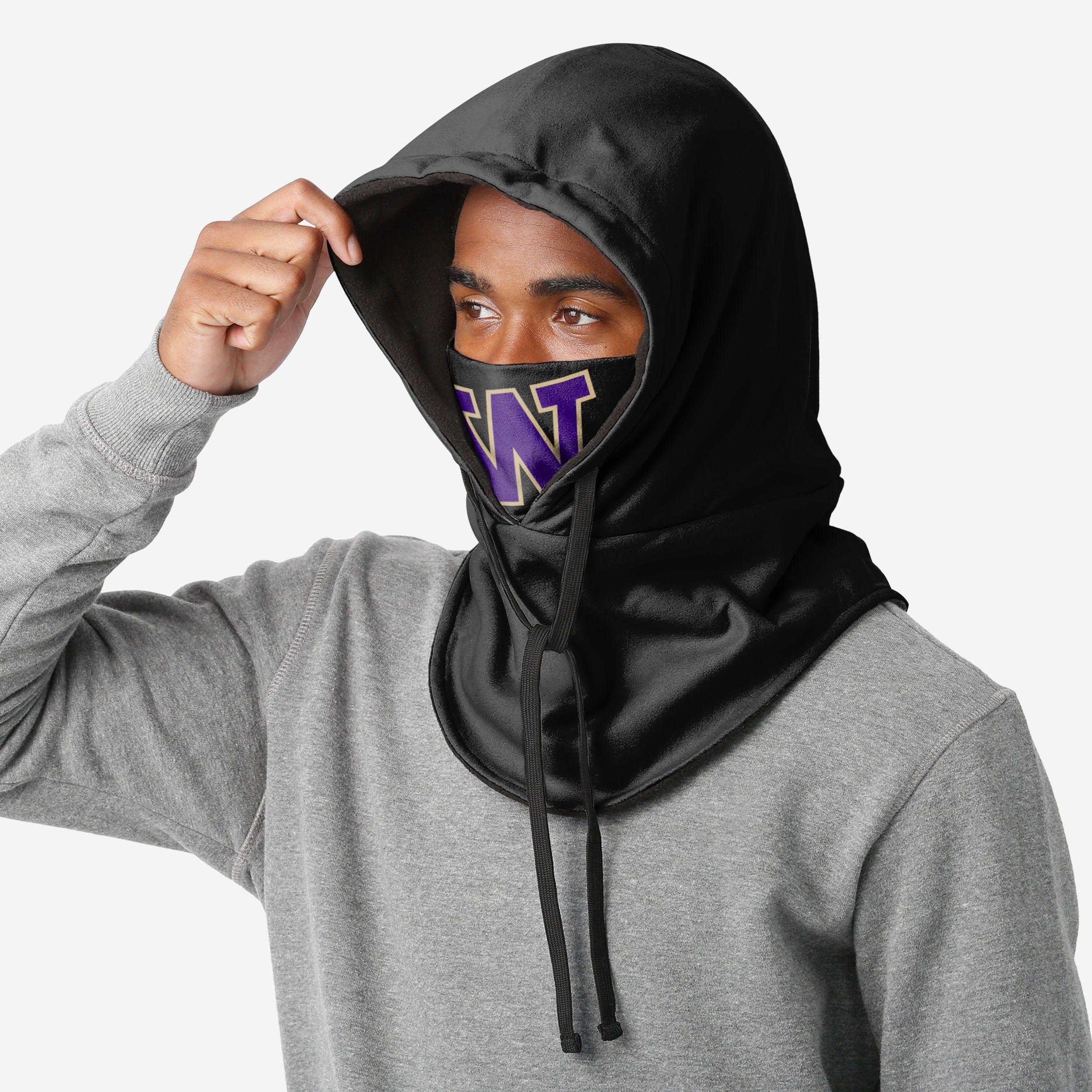 Washington Huskies Black Drawstring Hooded Gaiter - Your Ultimate Winter Essential
