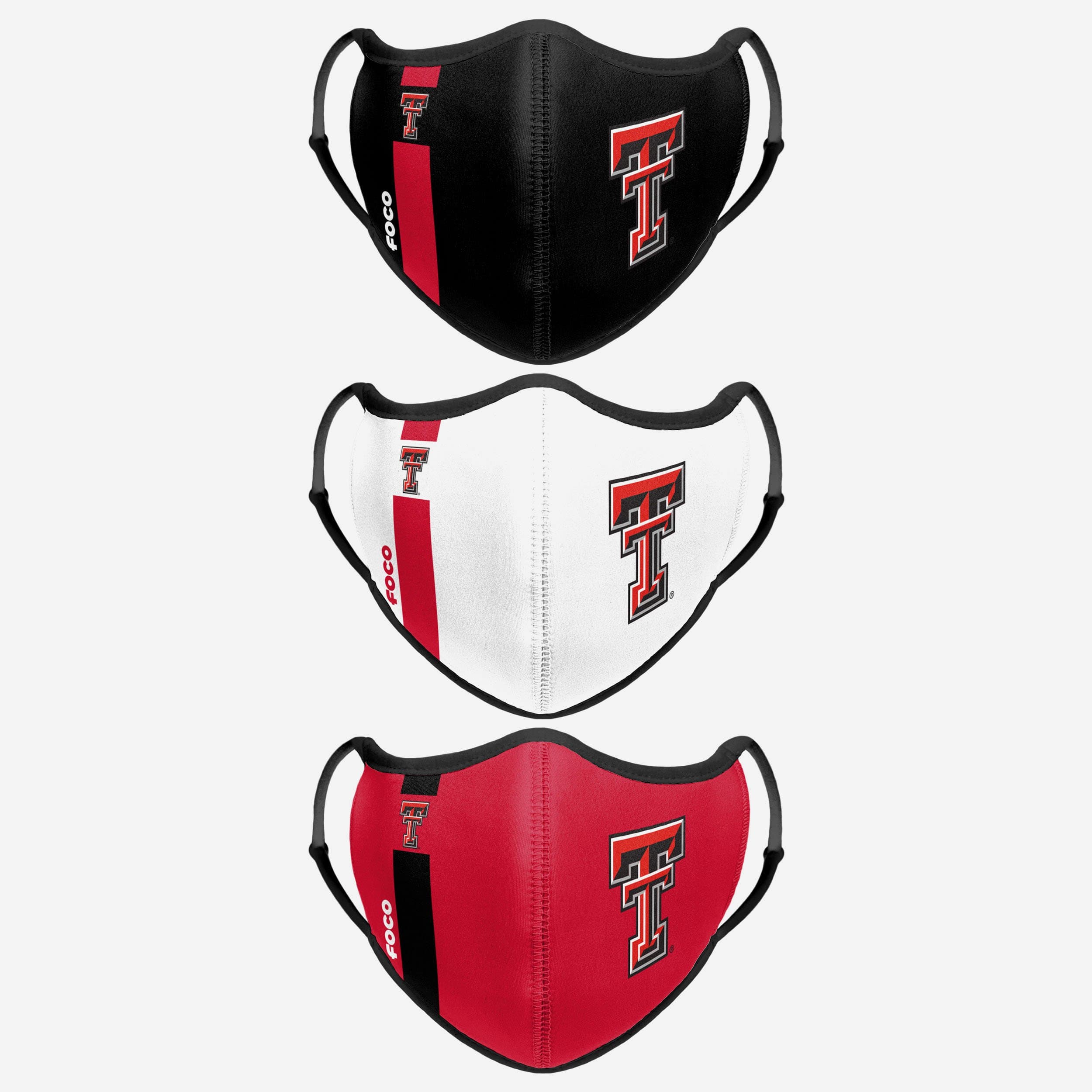 Texas Tech Red Raiders 3-Pack Sporty Face Covers - Show Your Team Spirit!