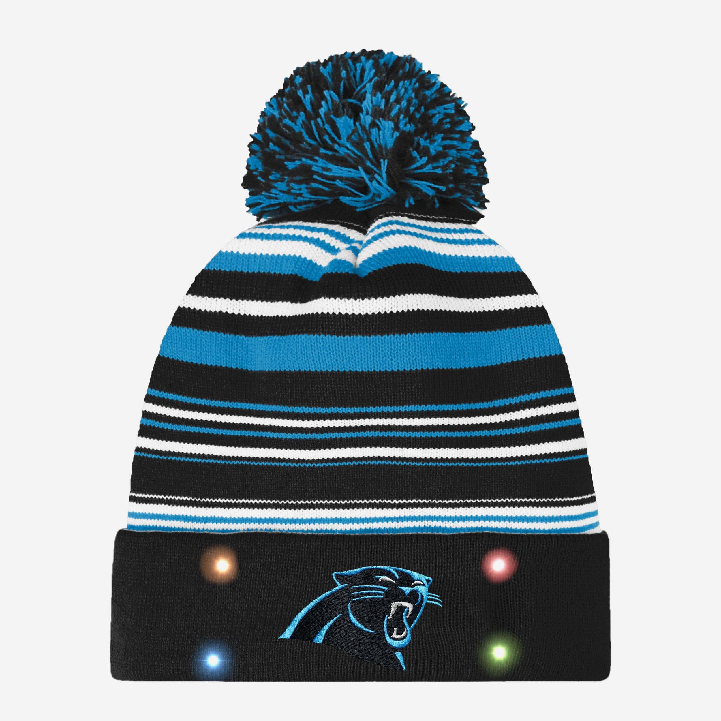 Carolina Panthers Horizontal Stripe Glowing Beanie - Show Your Team Spirit!