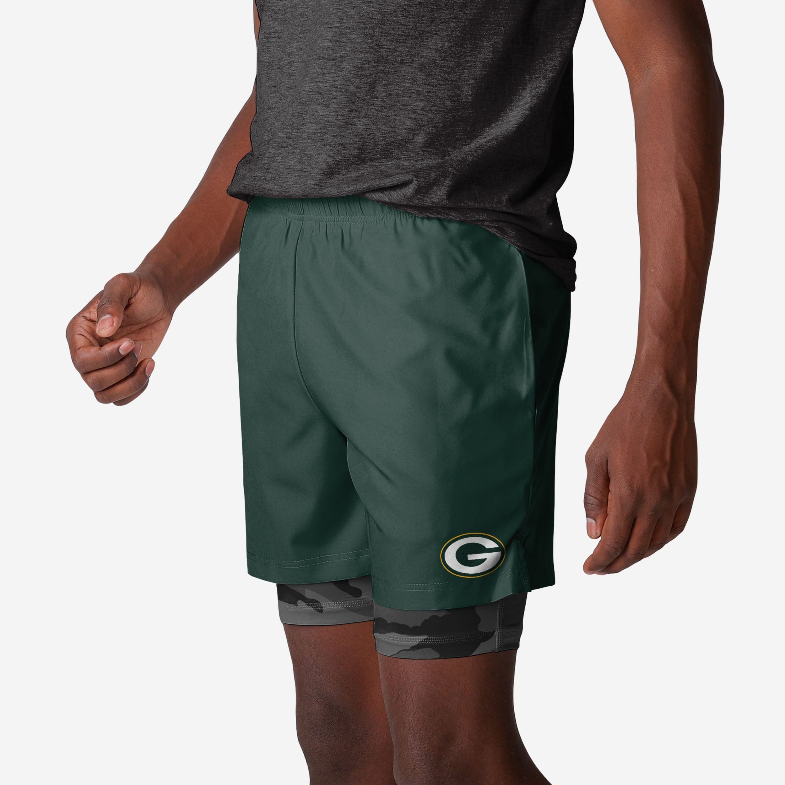 Stylish Green Bay Packers Team Color Camo Liner Shorts