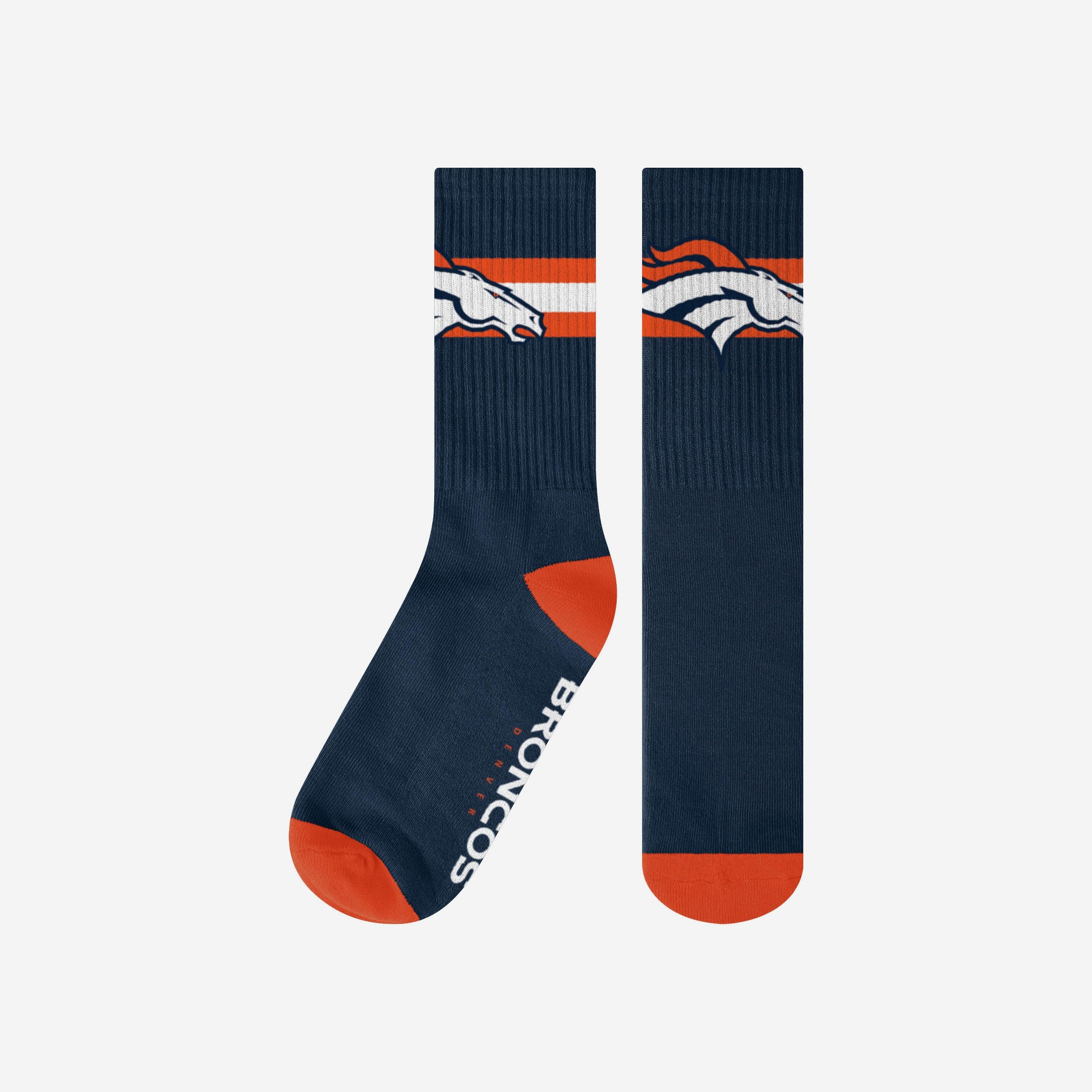 Denver Broncos Stylish Team Stripe Crew Socks - Show Your Team Spirit!