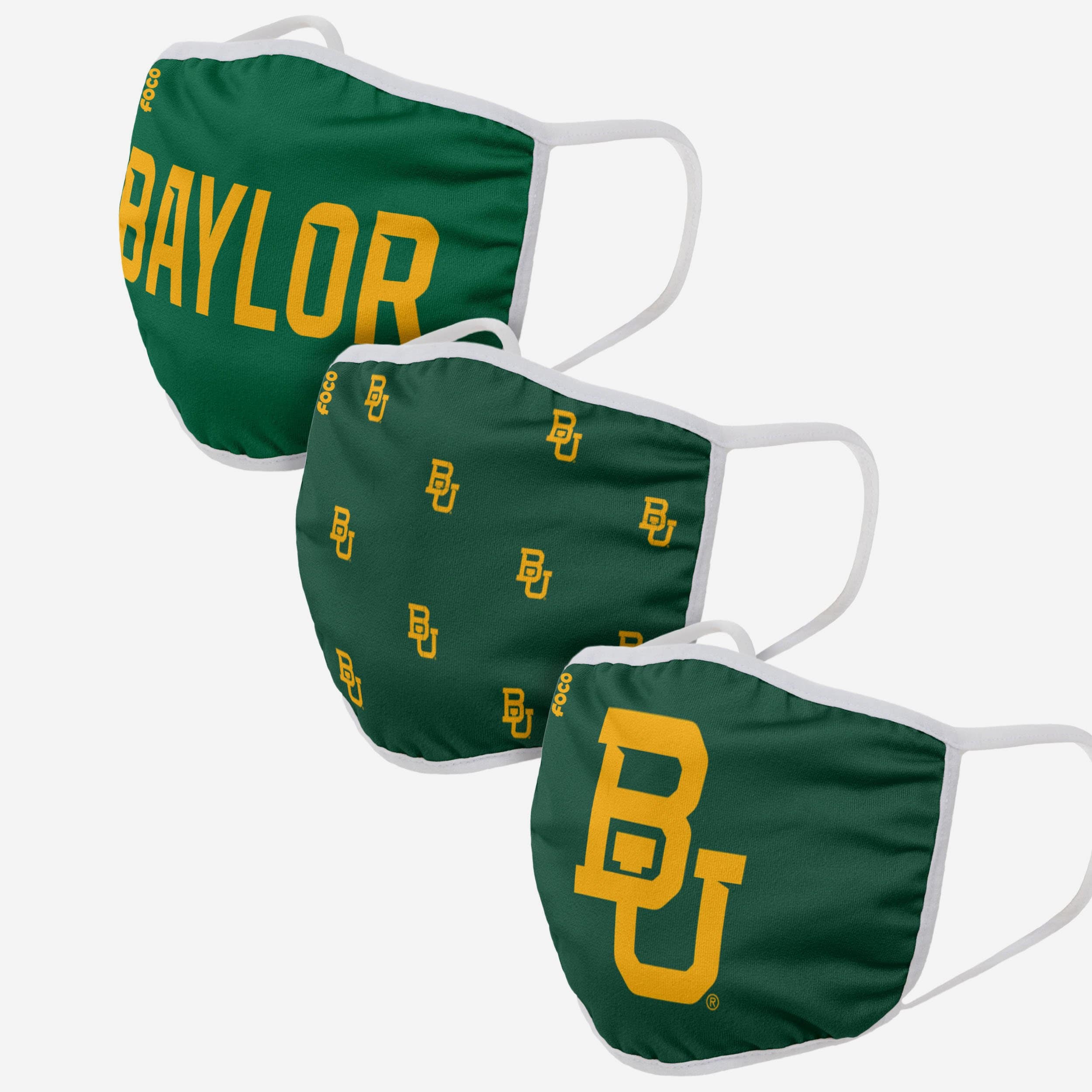 Baylor Bears 3-Pack Fashion Face Covers - Show Your Team Spirit!