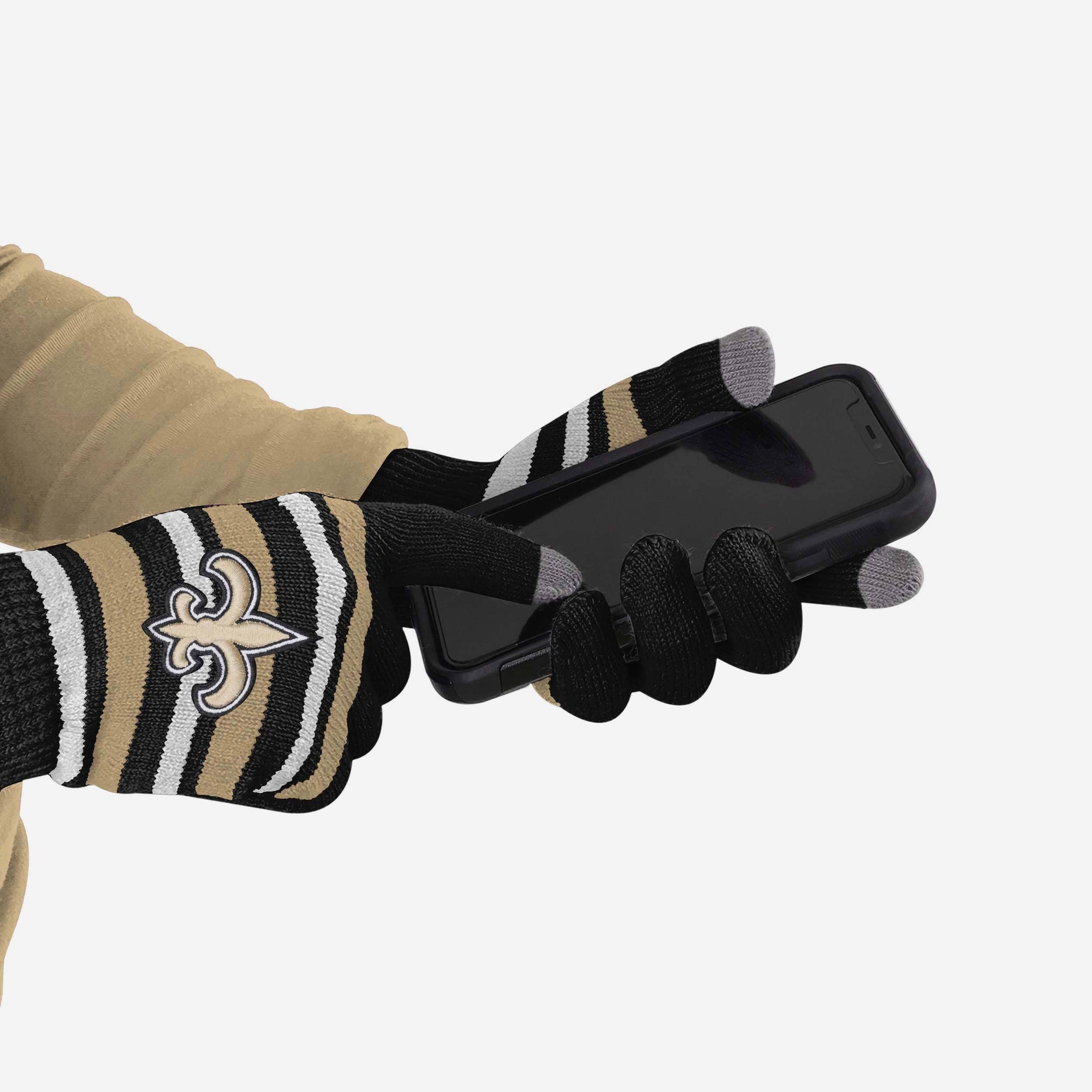 New Orleans Saints Texting Stretch Gloves - Stay Warm and Connected!