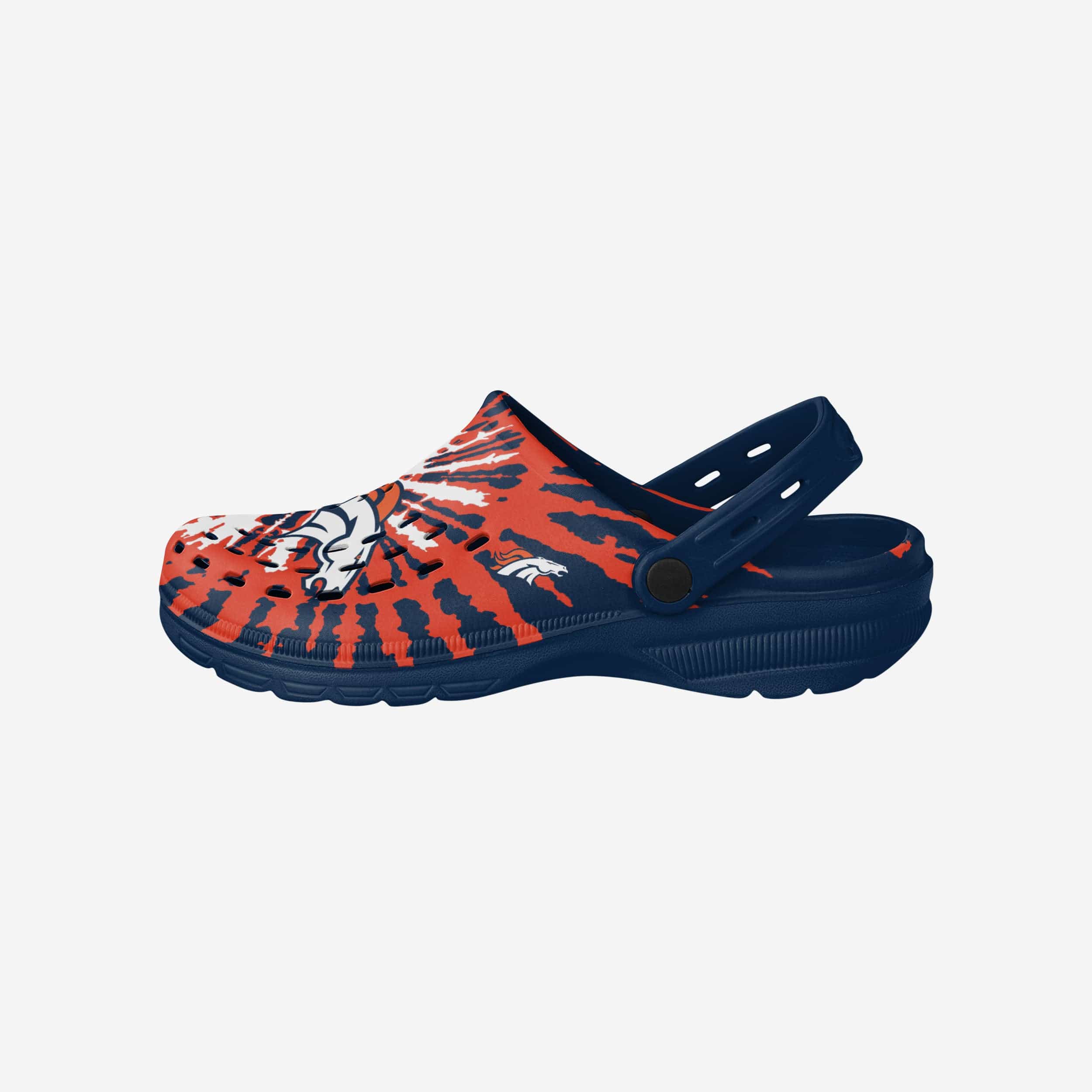 Denver Broncos Stylish Tie - Dye Clogs with Straps