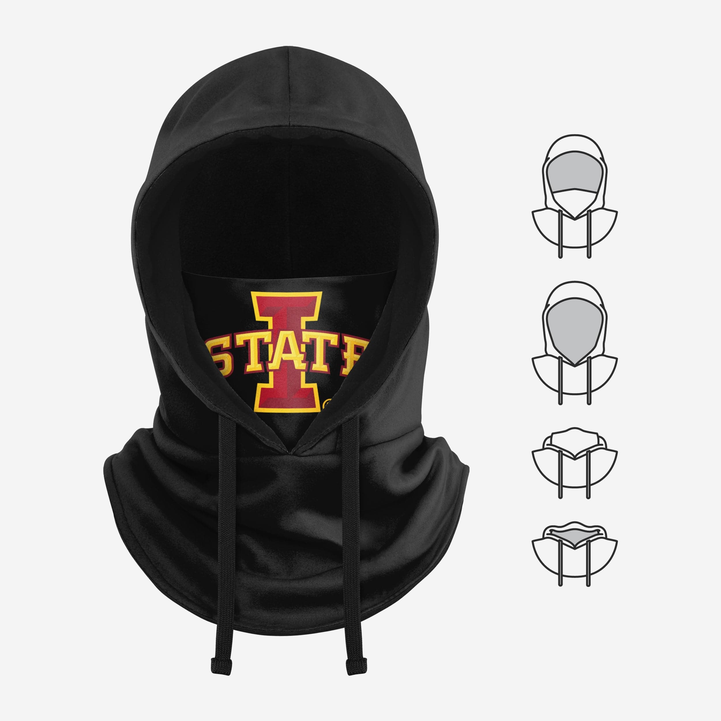 Iowa State Cyclones Black Drawstring Hooded Gaiter - Your Winter Essential