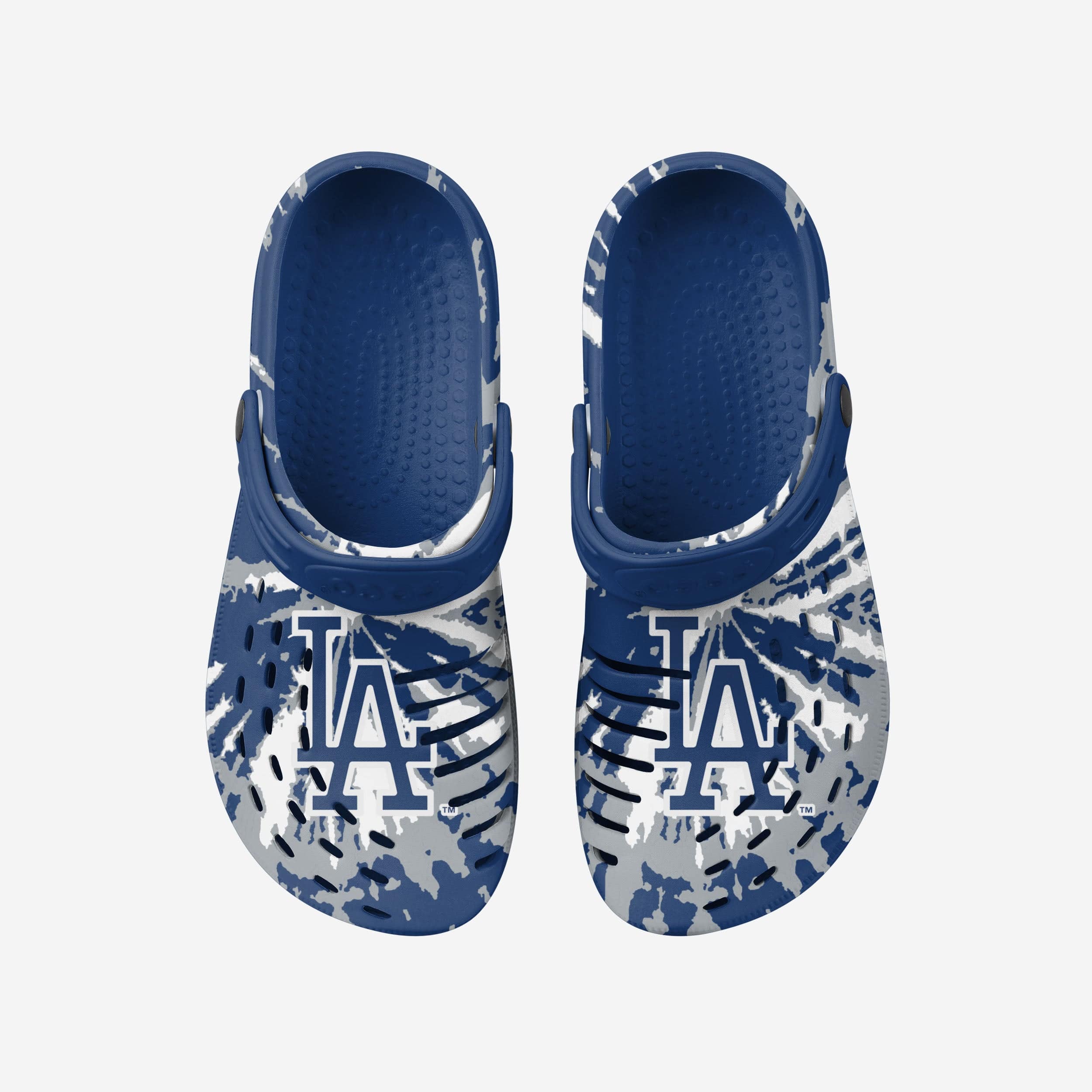 Groovy Los Angeles Dodgers Tie - Dye Clogs with Straps