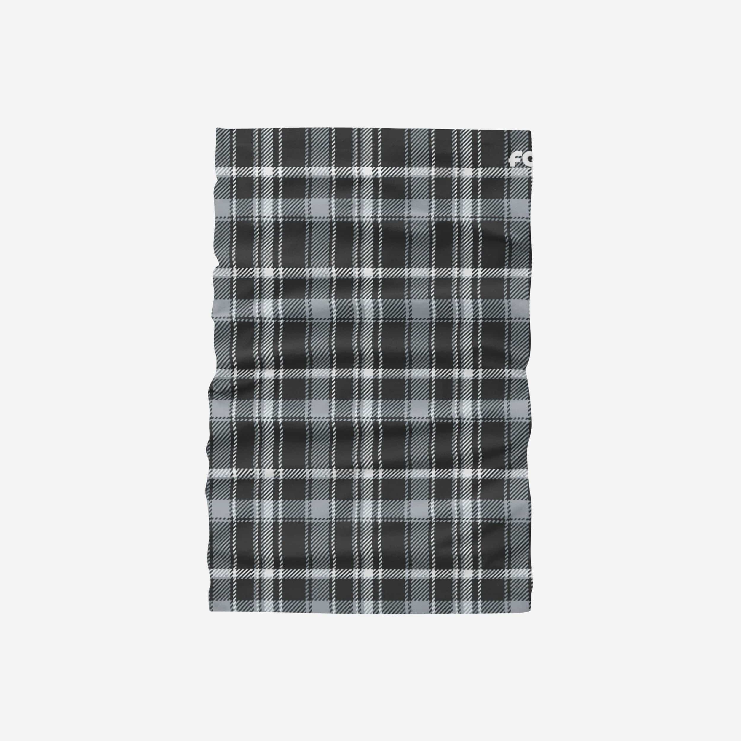 Stylish Black Plaid Brushed Polyester Gaiter Scarf - Your Ultimate Fashion Accessory