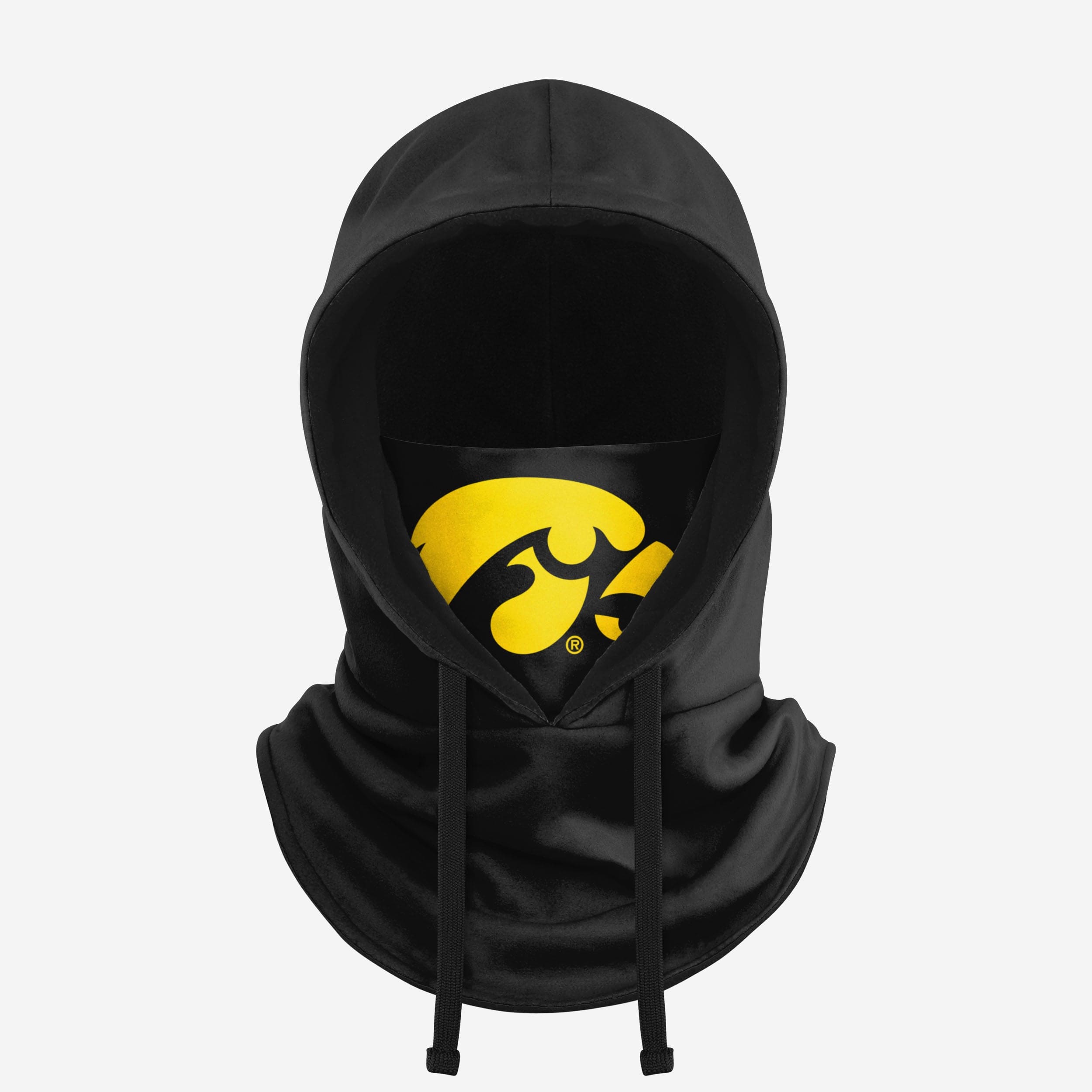 Iowa Hawkeyes Super-Chic Black Drawstring Hooded Gaiter