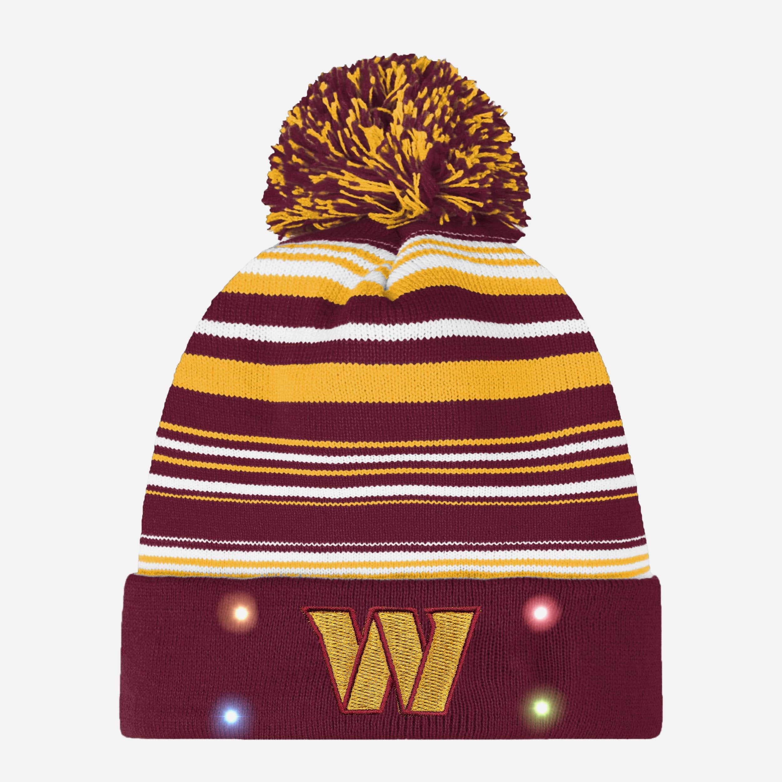 Washington Commanders Horizontal Stripe Glowing Beanie - Show Your Team Spirit!