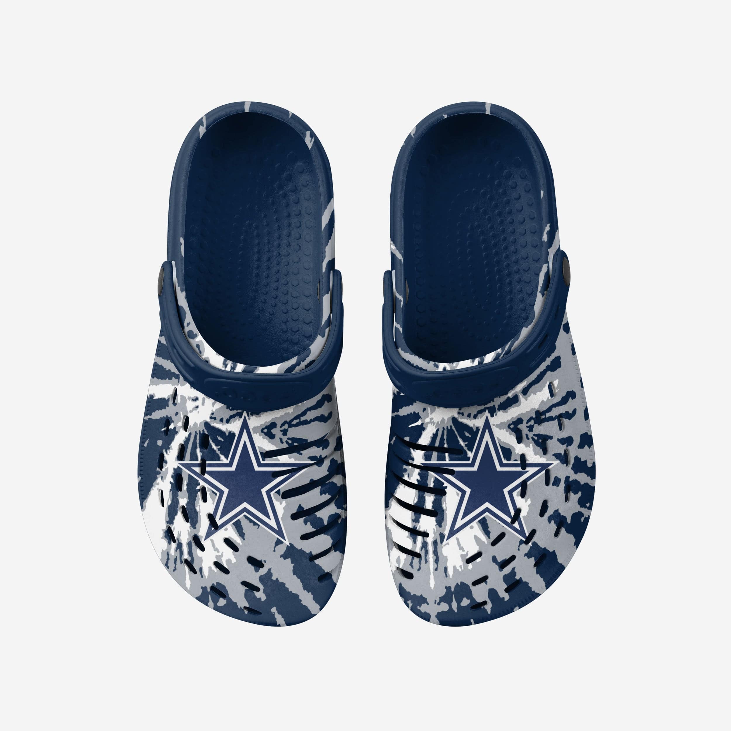 Dallas Cowboys Tie - Dye Strappy Clogs: A Groovy Game - Changer