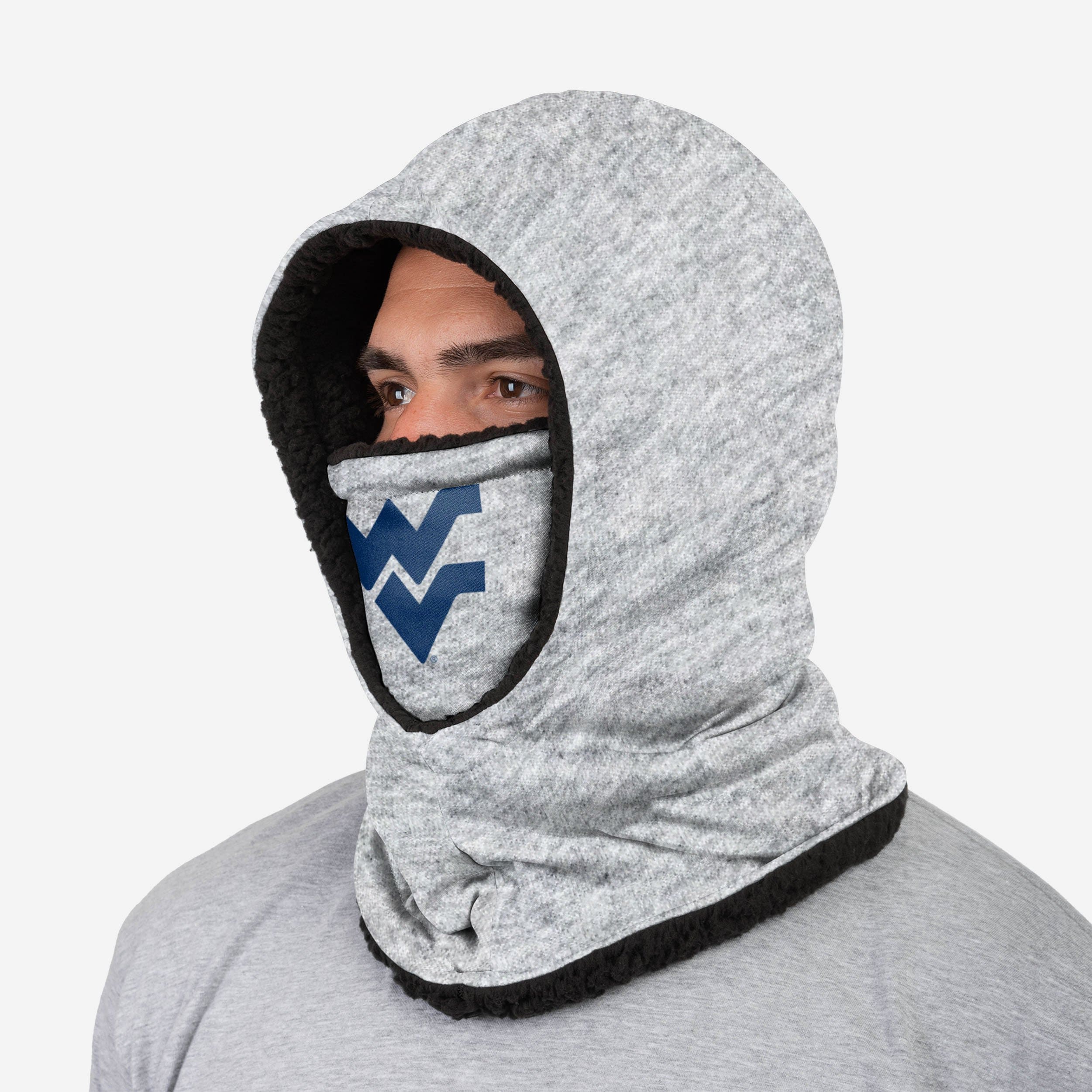West Virginia Mountaineers Stunning Heather Grey Big Logo Hooded Gaiter - Grab Yours Now!