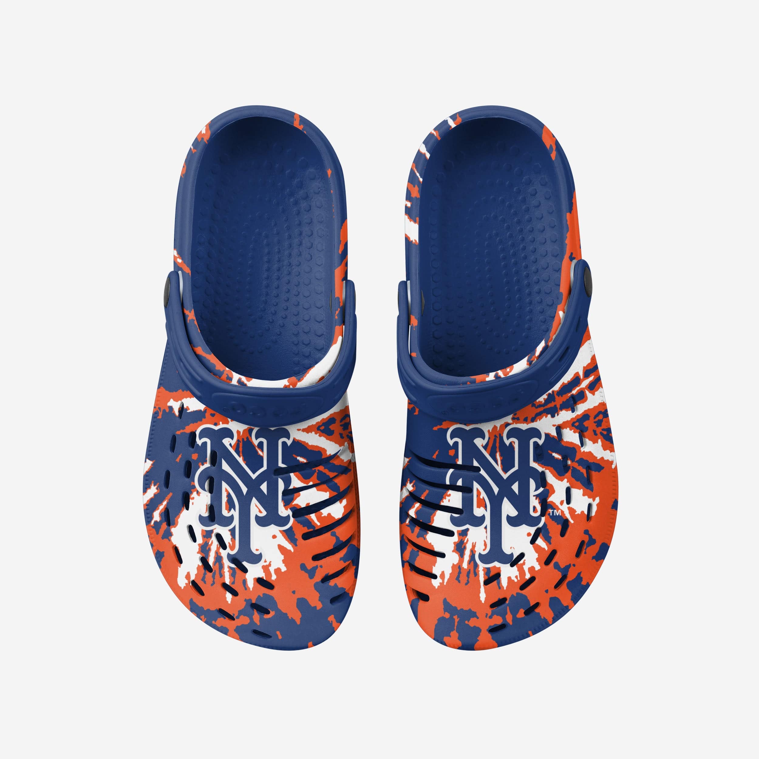 New York Mets Stylish Tie - Dye Clogs with Straps