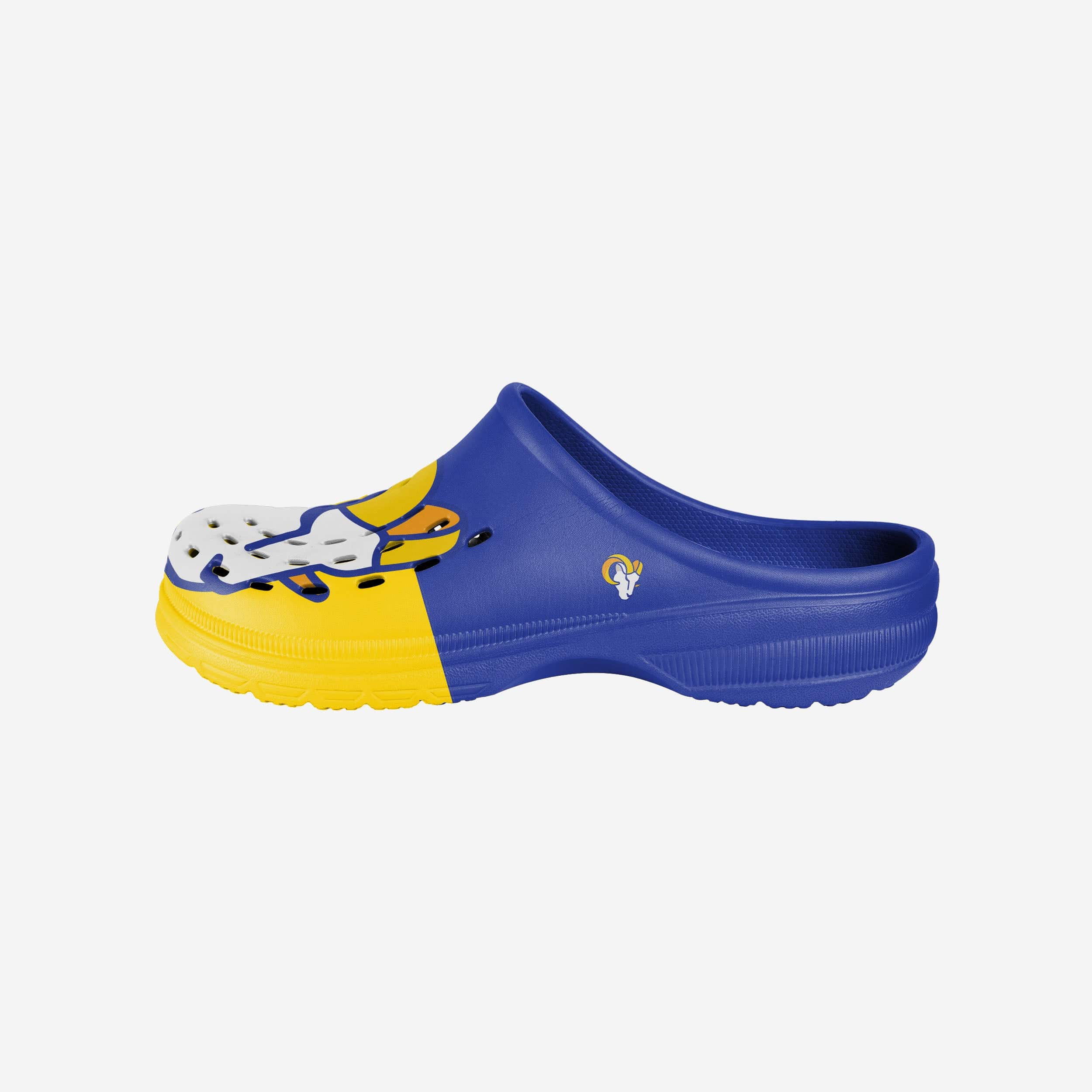 Stylish Los Angeles Rams Colorblock Big Logo Clogs - Cheer in Style!