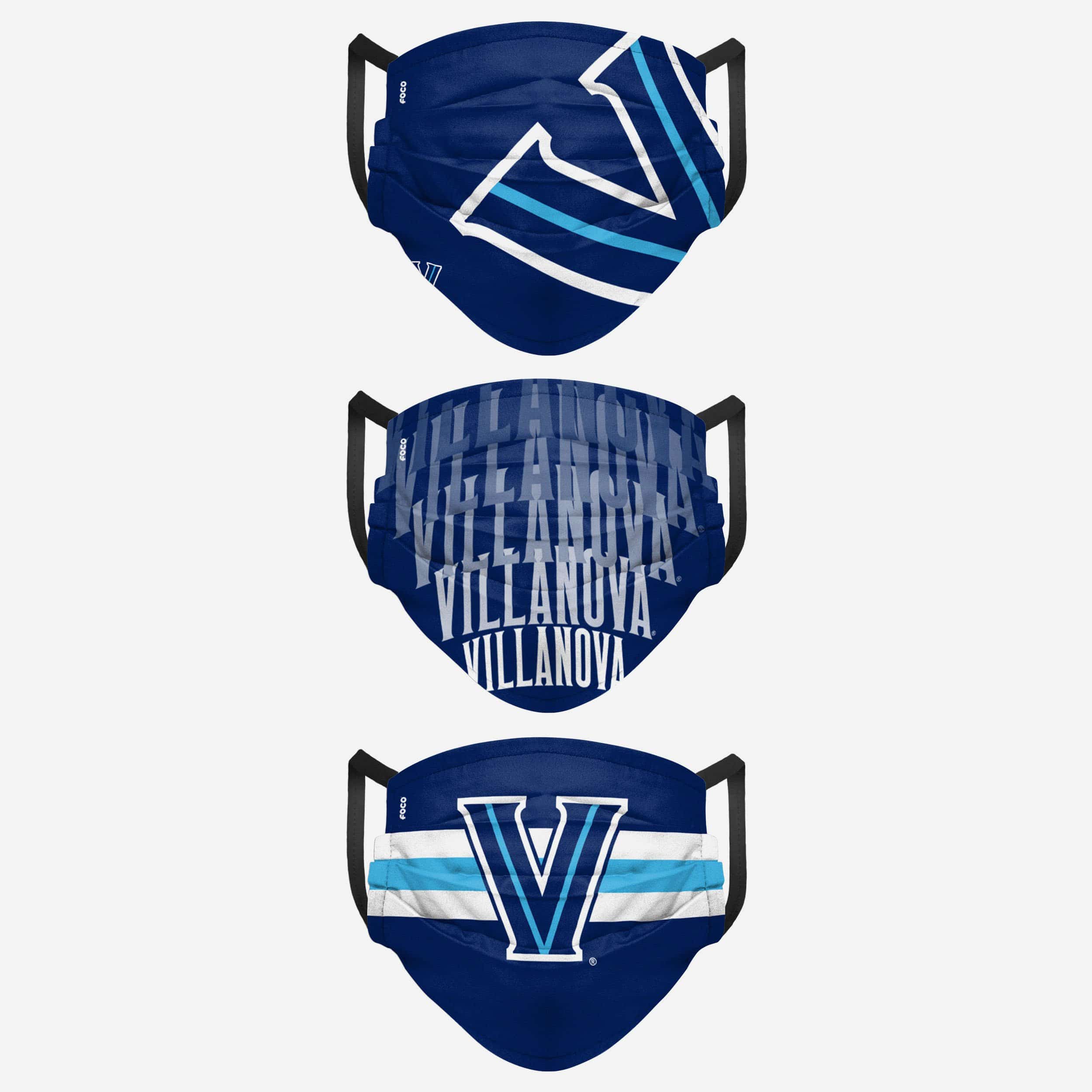 Villanova Wildcats Matchday 3-Pack Fashion Face Covers - Represent Your Team in Style!