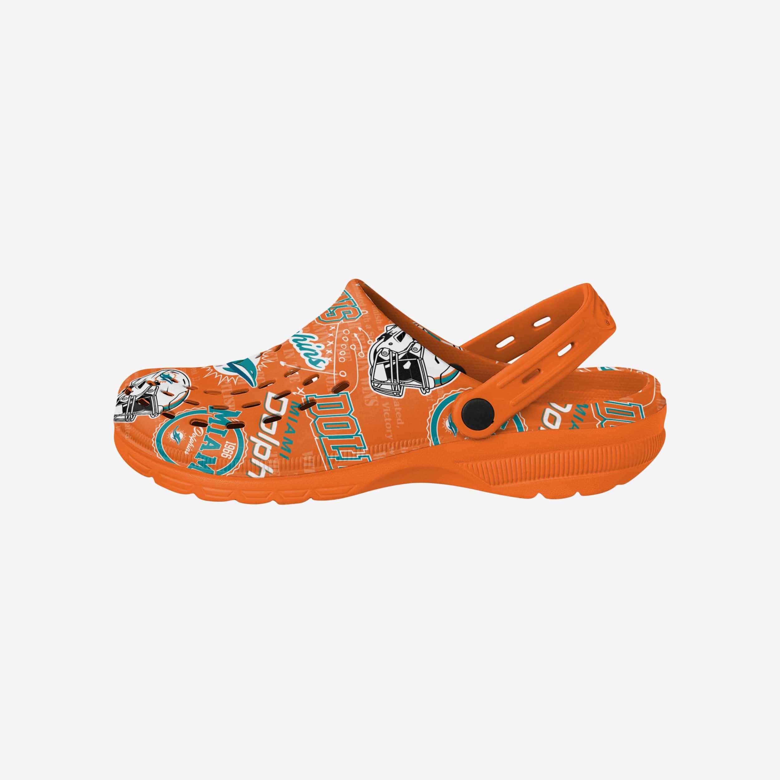 Miami Dolphins Historic Print Clog With Strap