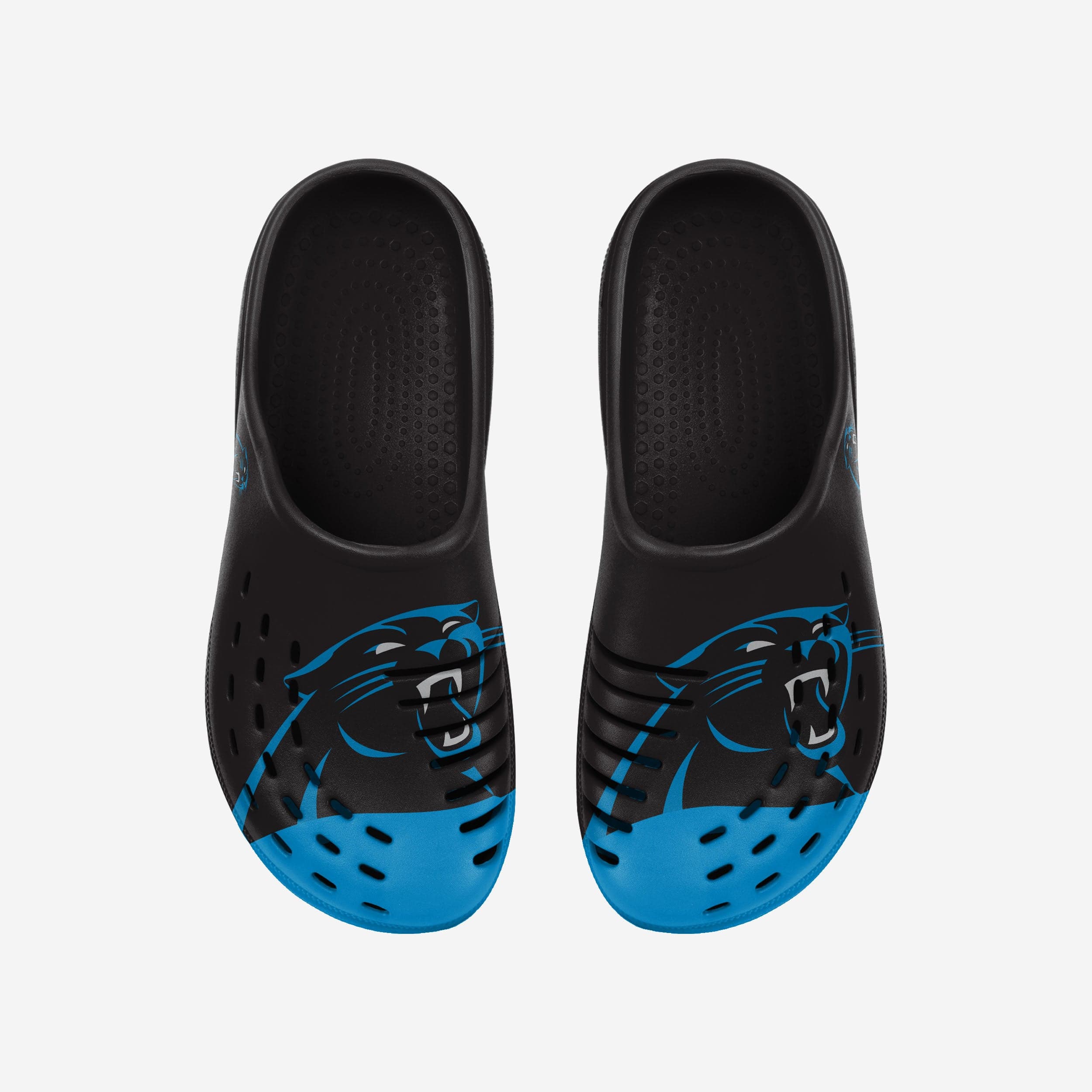 Carolina Panthers Colorblock Big Logo Clogs - Stylish Team Spirit Footwear
