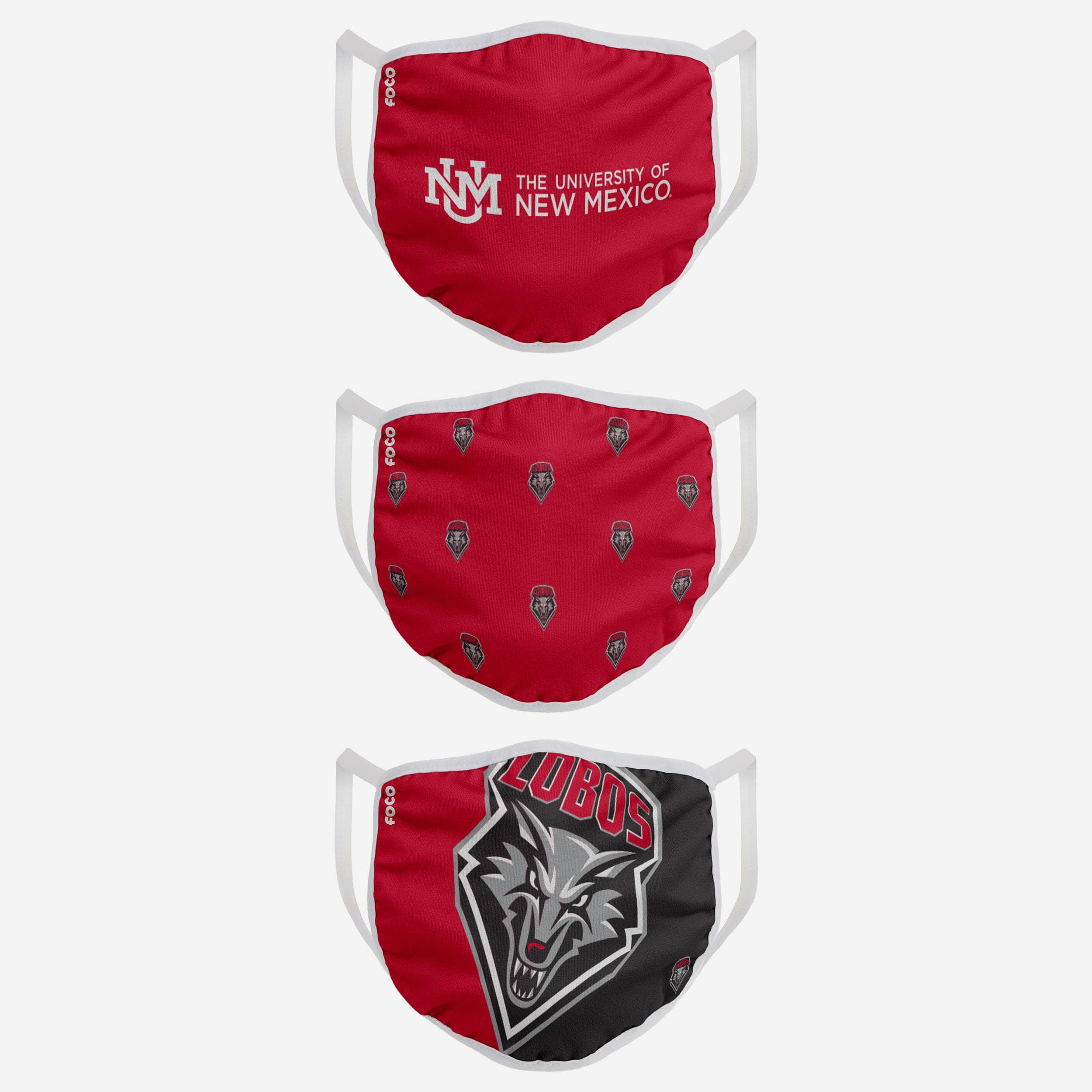 New Mexico Lobos 3-Pack Fashion Face Covers - Show Your Team Spirit!