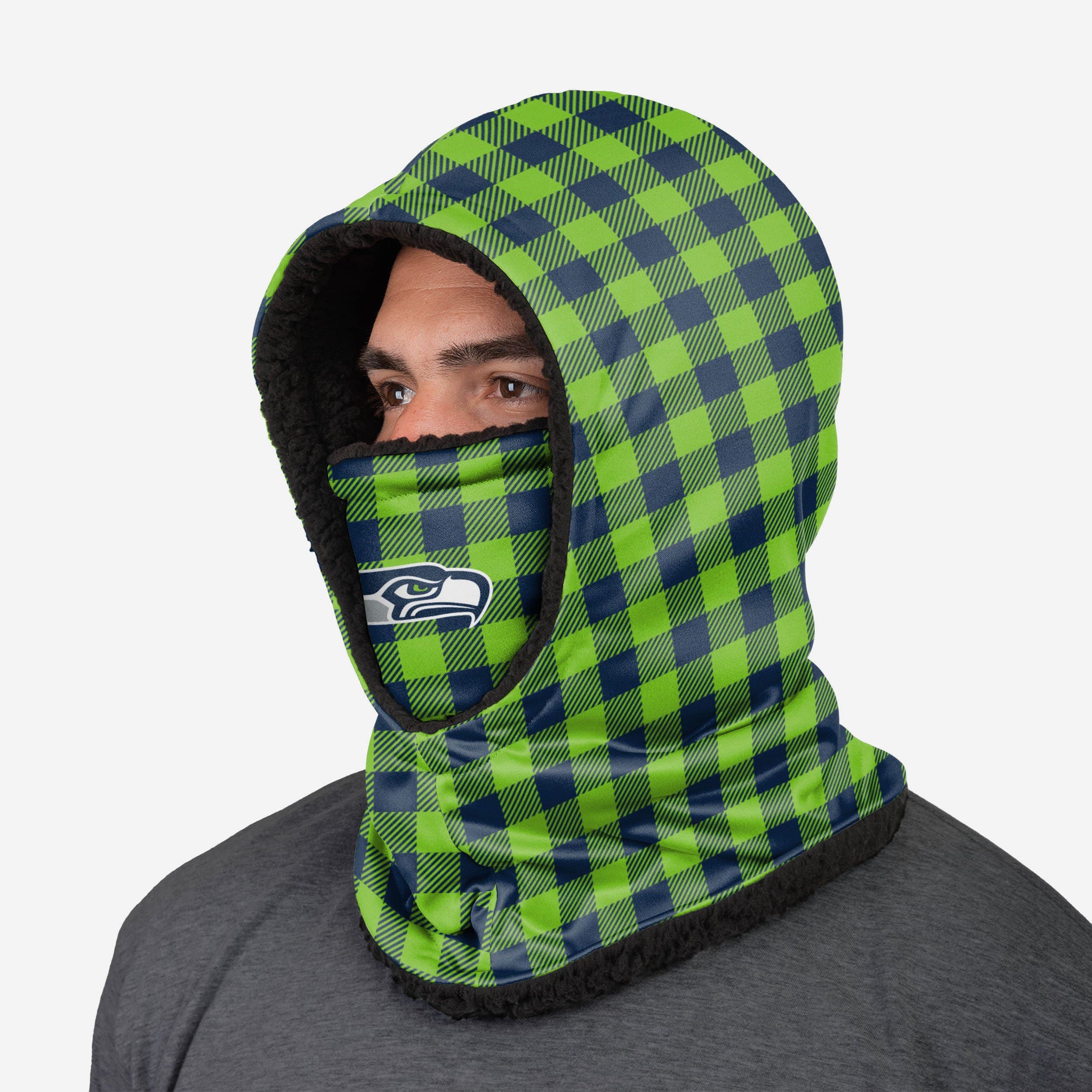 Seattle Seahawks Plaid Hooded Gaiter - The Ultimate Fashion and Warmth Essential
