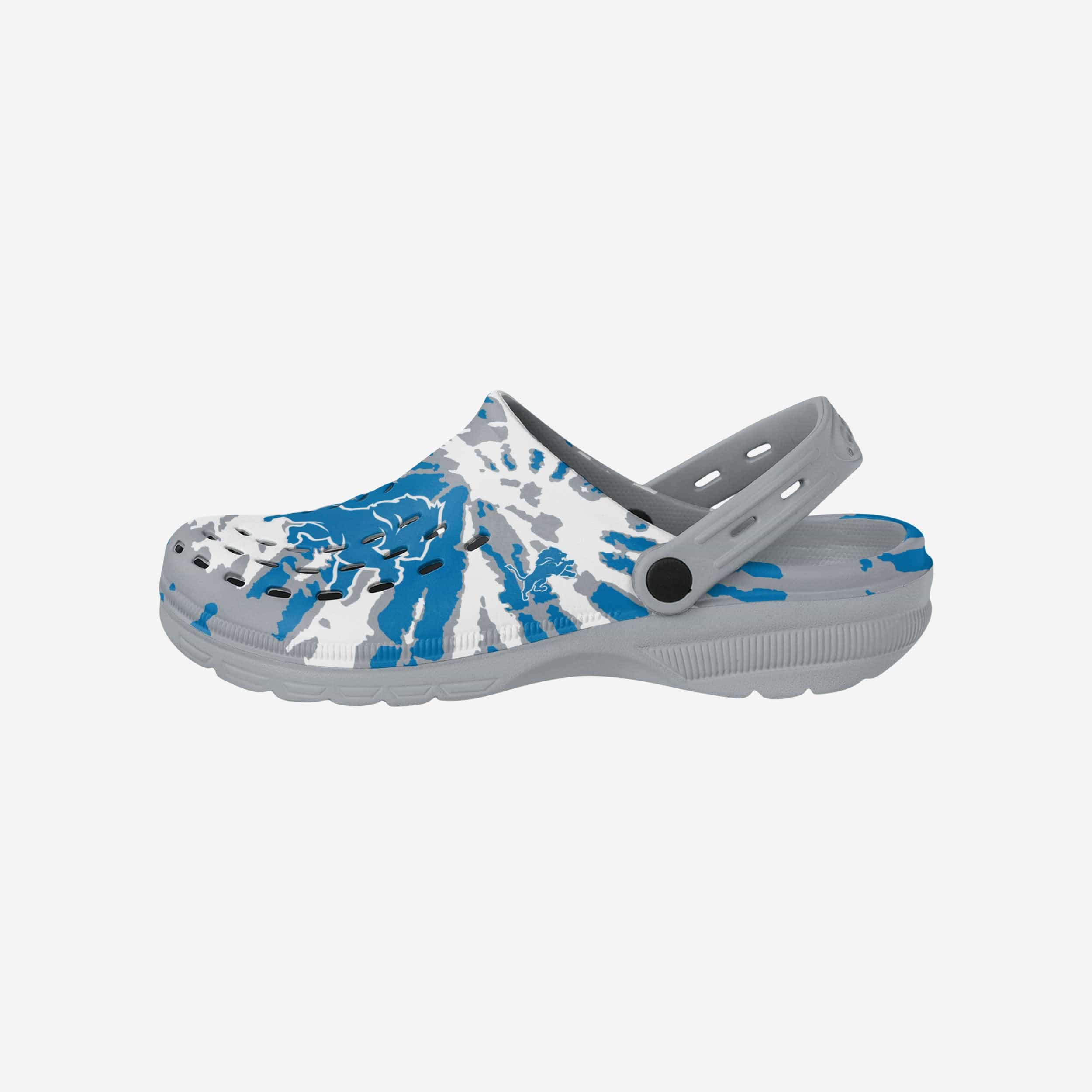 Detroit Lions Stylish Tie - Dye Clogs with Straps