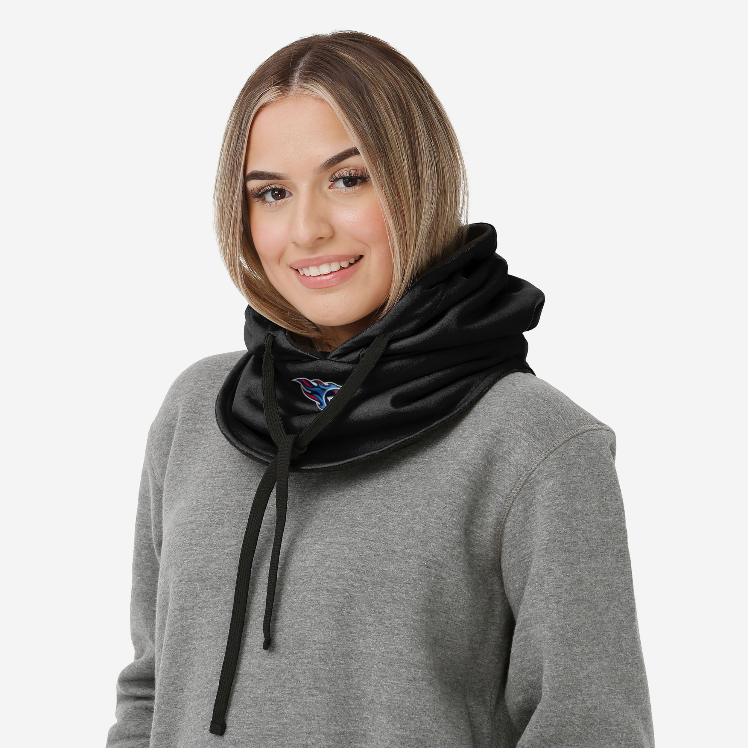Tennessee Titans Stylish Black Drawstring Hooded Gaiter - Show Your Team Spirit!