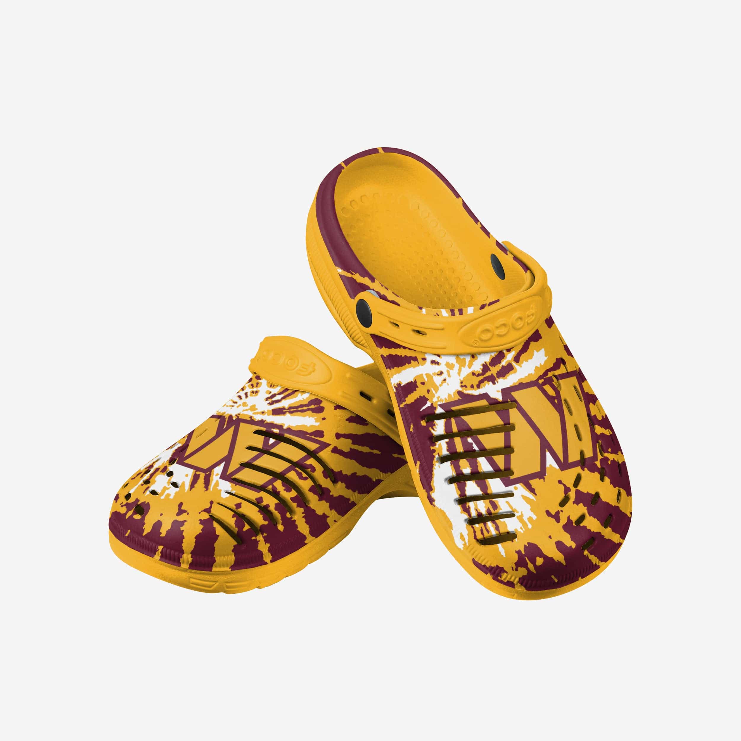 Washington Commanders Stylish Tie - Dye Clogs with Straps