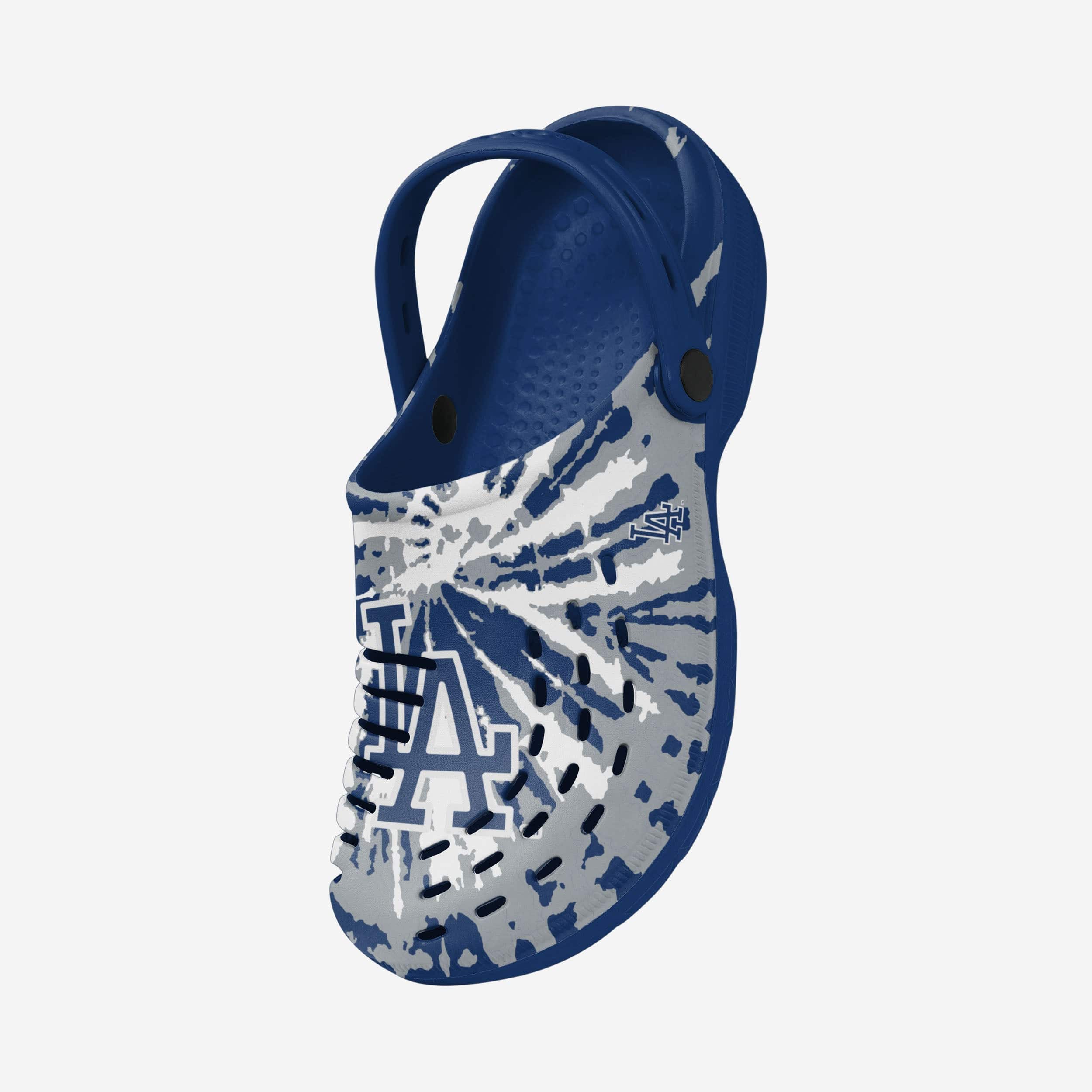 Groovy Los Angeles Dodgers Tie - Dye Clogs with Straps