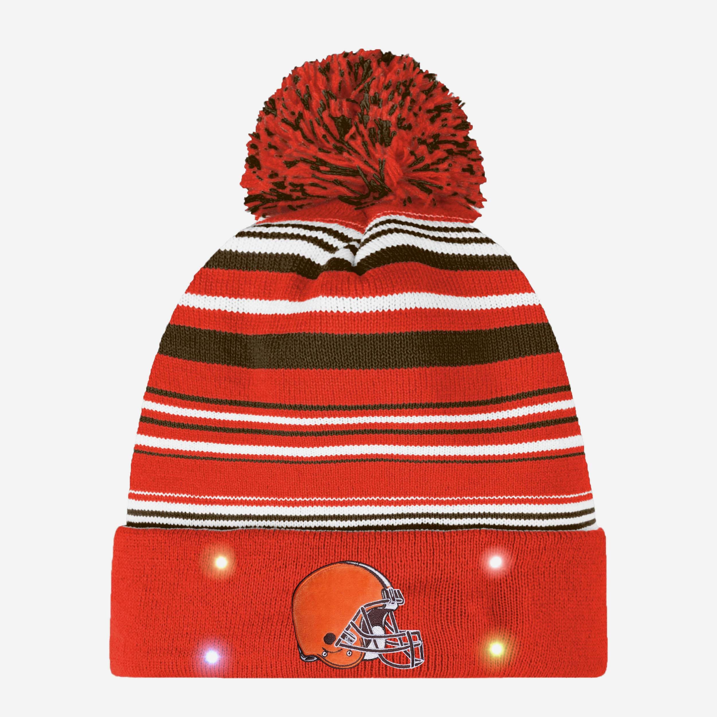 Cleveland Browns Horizontal Stripe Glowing Beanie - Show Your Team Spirit!