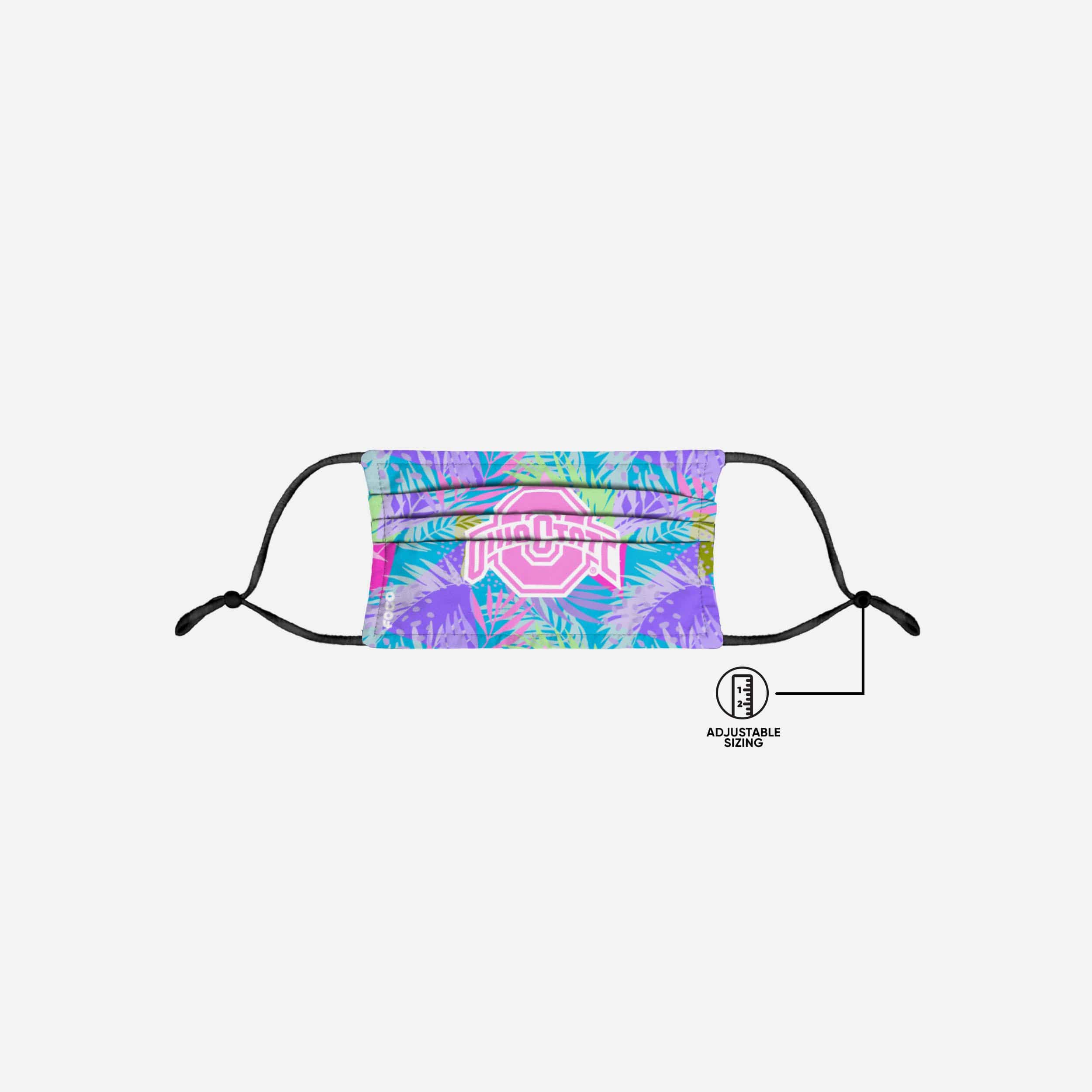 Ohio State Buckeyes Neon Floral 3-Pack Face Covers - Stand Out with Team Pride!