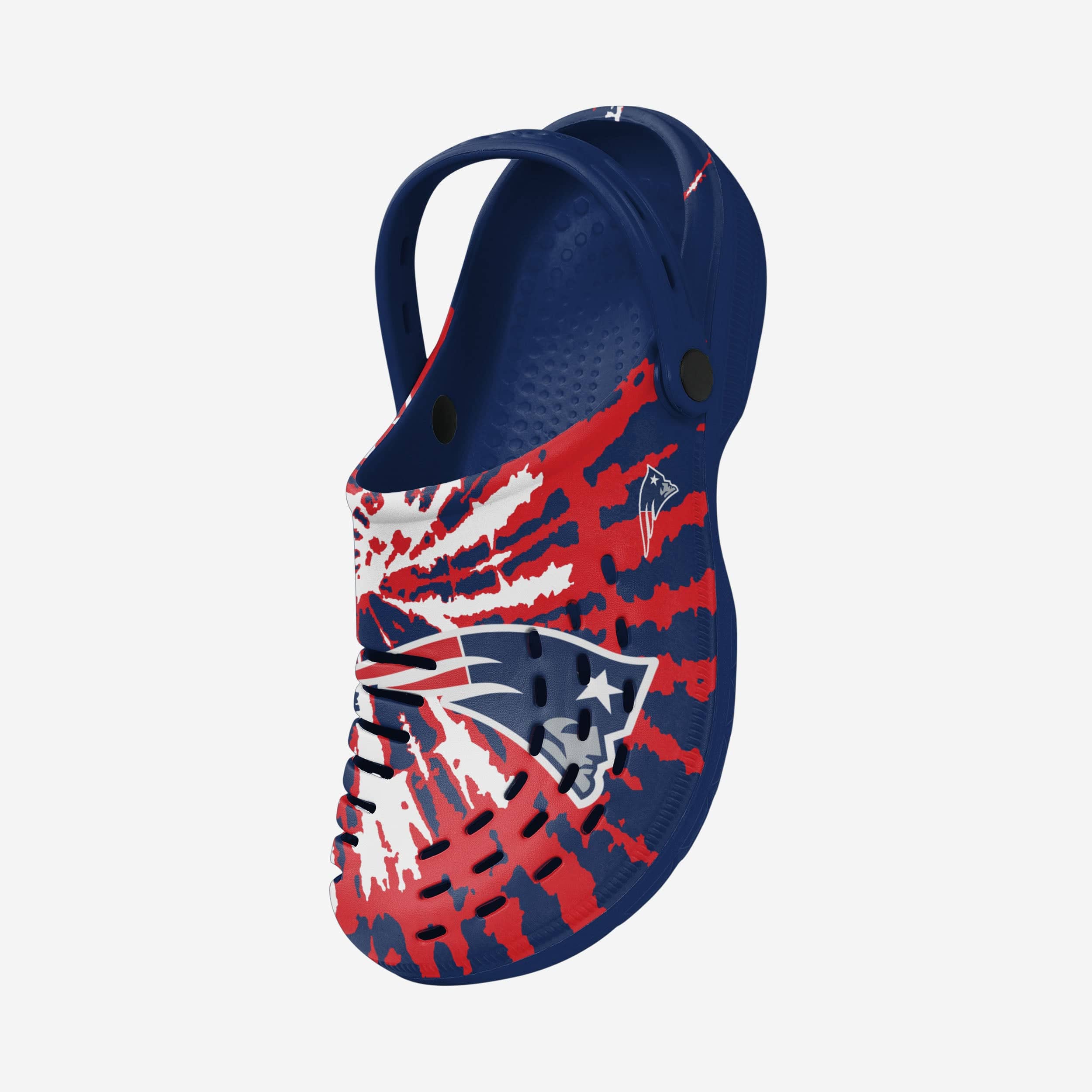 New England Patriots Tie - Dye Strapped Clogs: Groovy Team Spirit