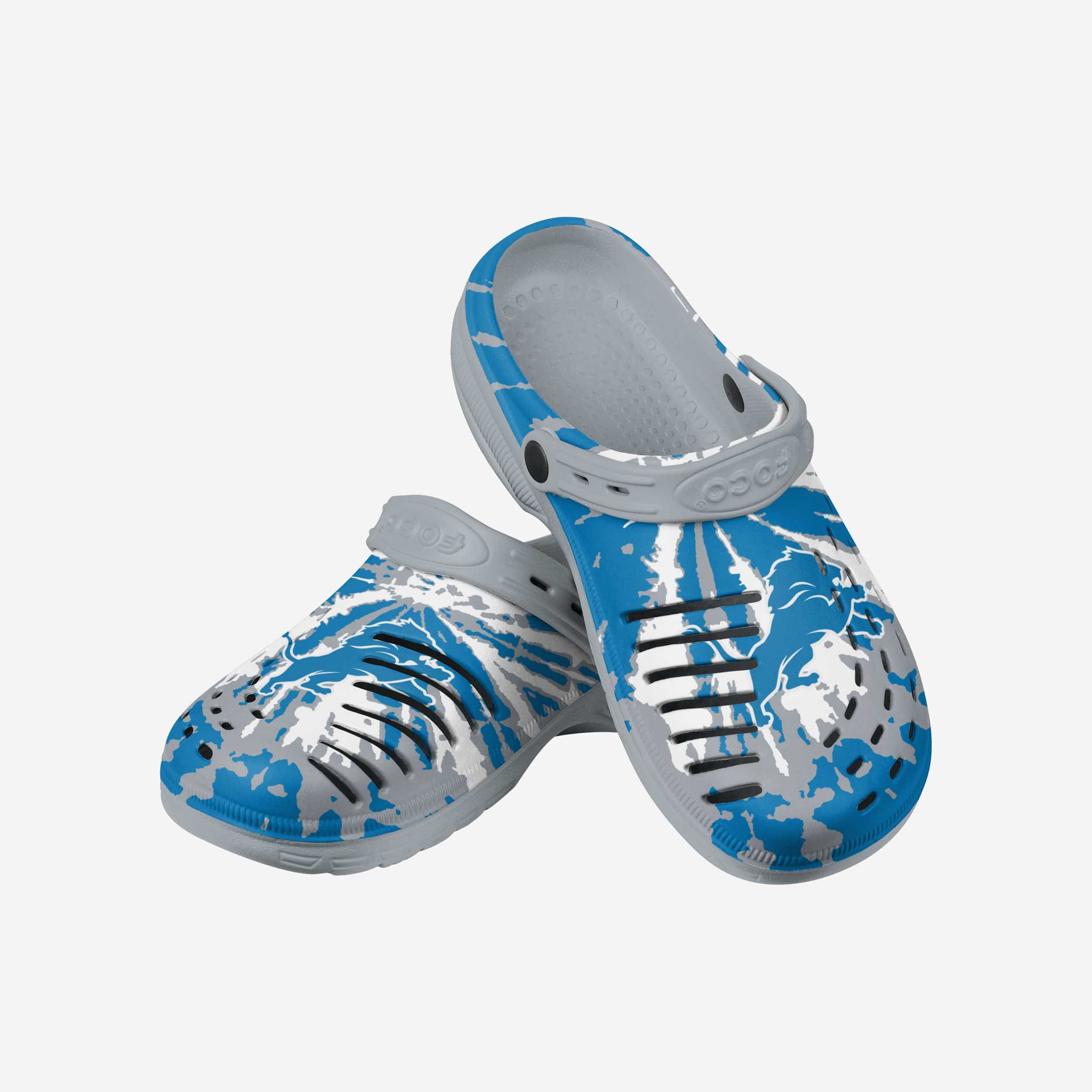 Detroit Lions Stylish Tie - Dye Clogs with Straps