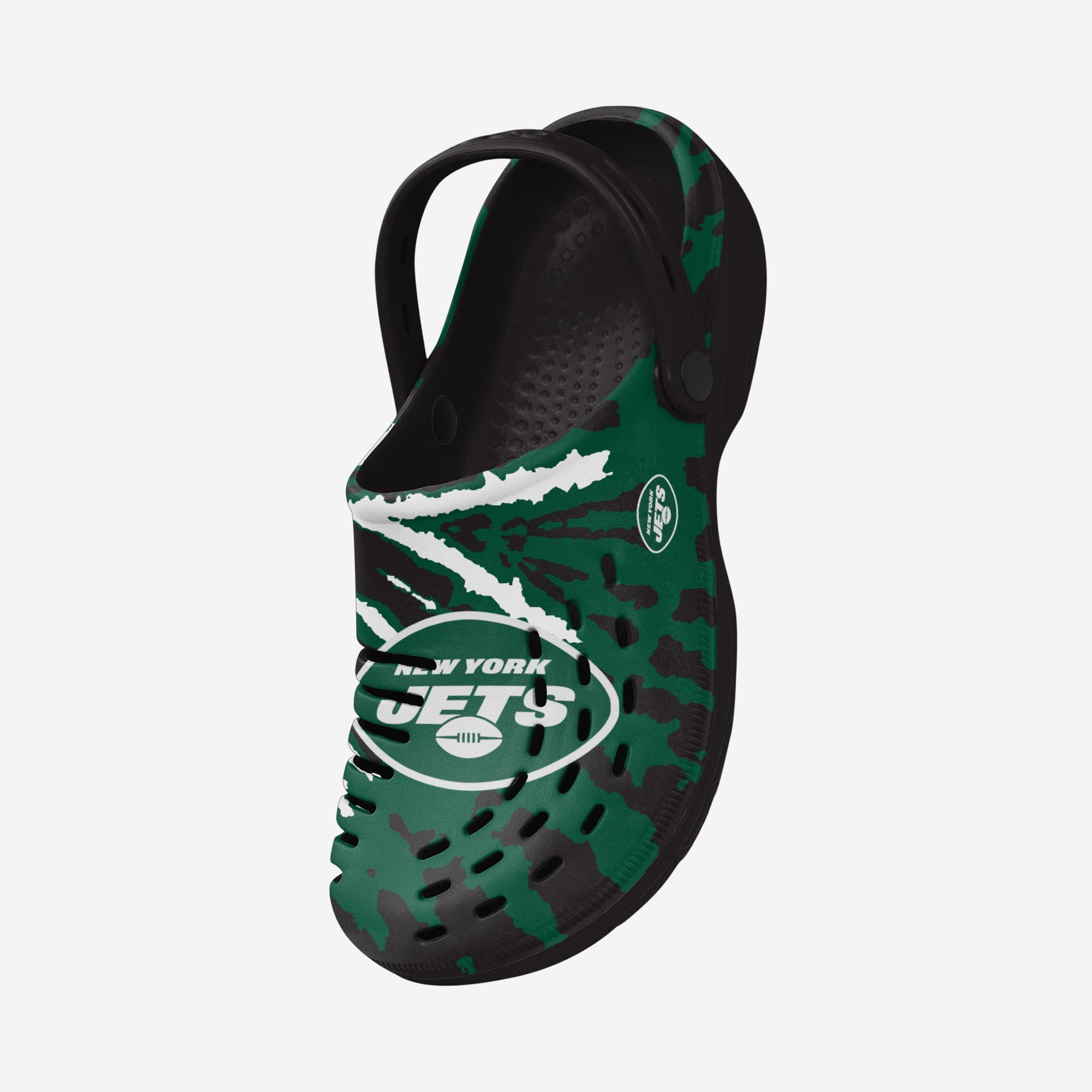 New York Jets Stylish Tie - Dye Clogs with Straps