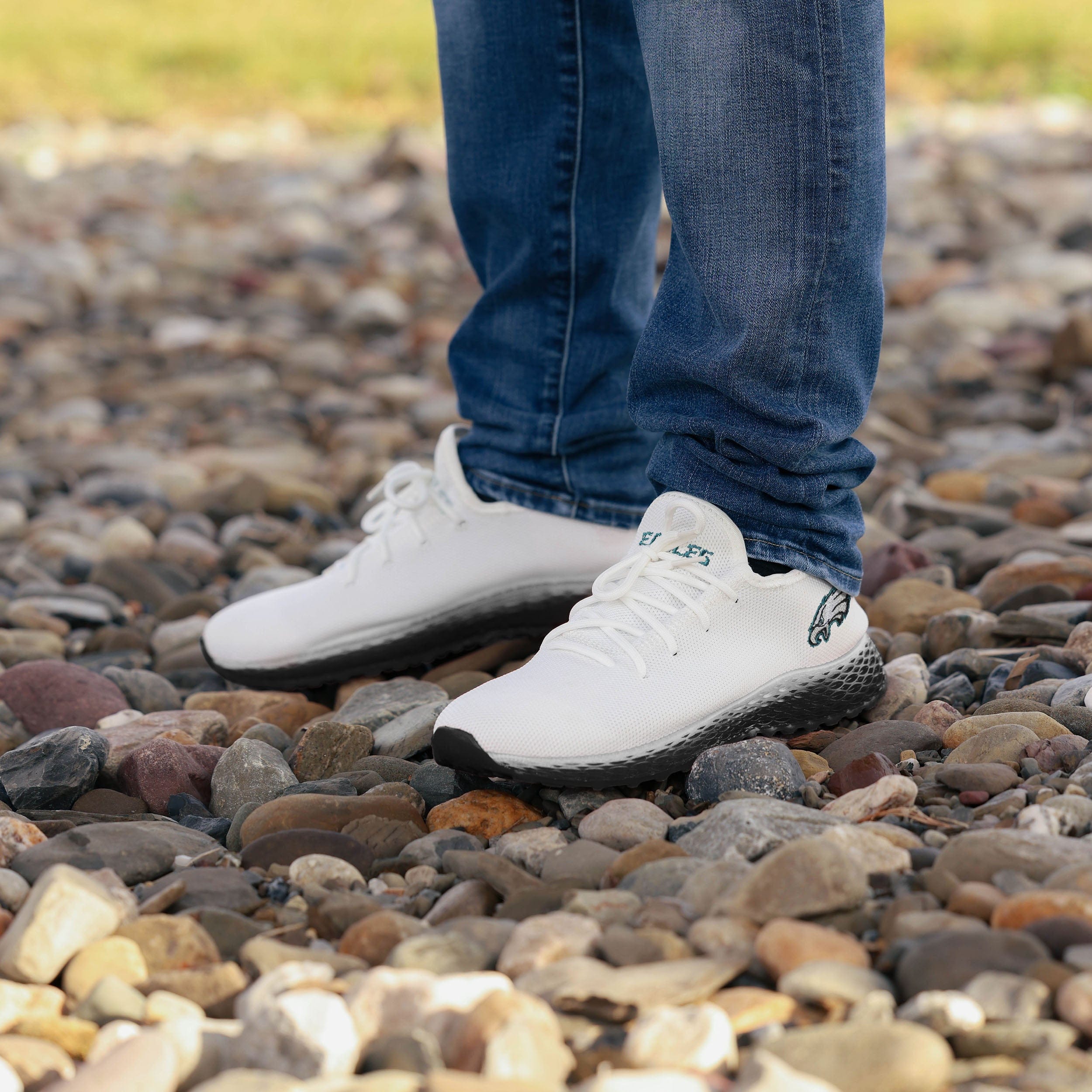Philadelphia Eagles Gradient Midsole White Game-Day Sneakers
